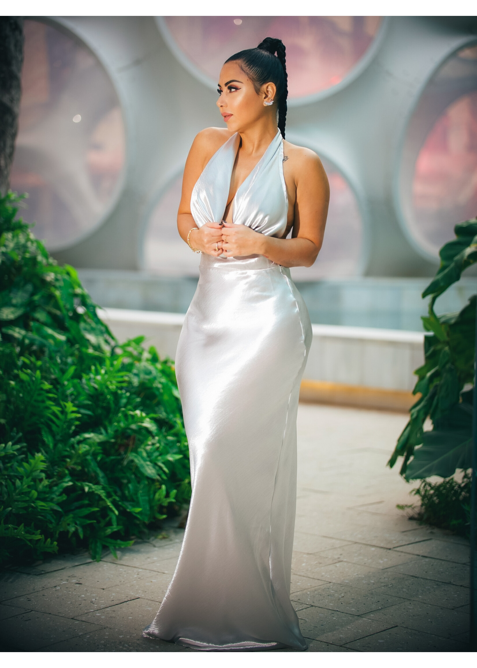 Cow Neck Maxi Dress