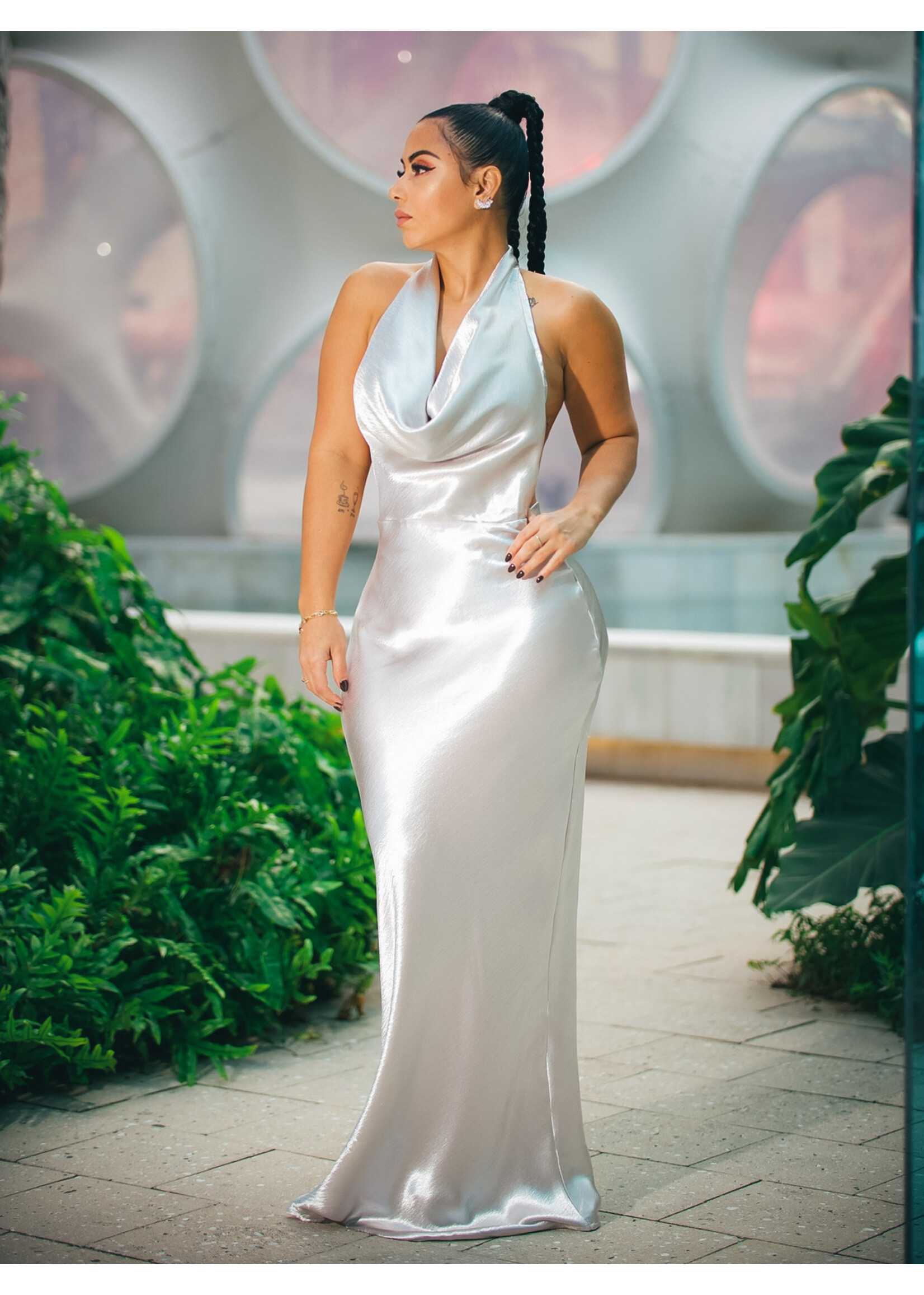 Cow Neck Maxi Dress