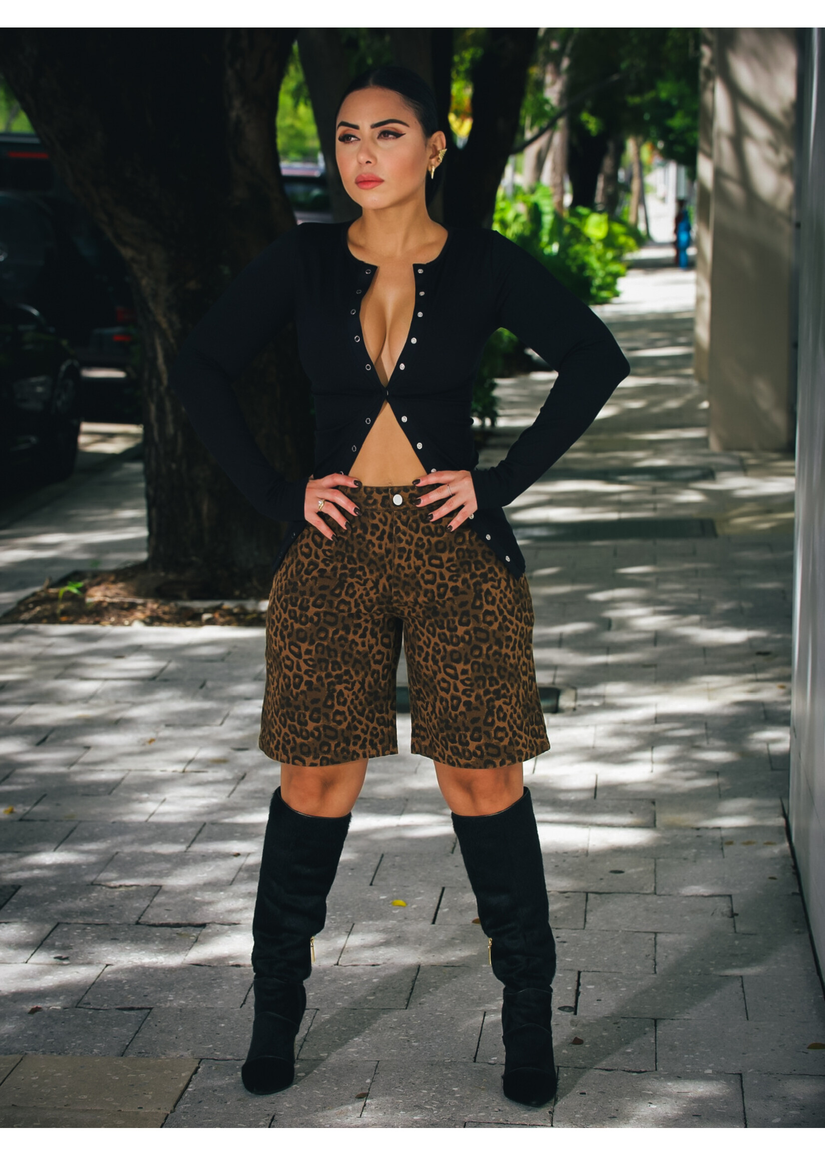 Leopard Fade Colossus Jorts