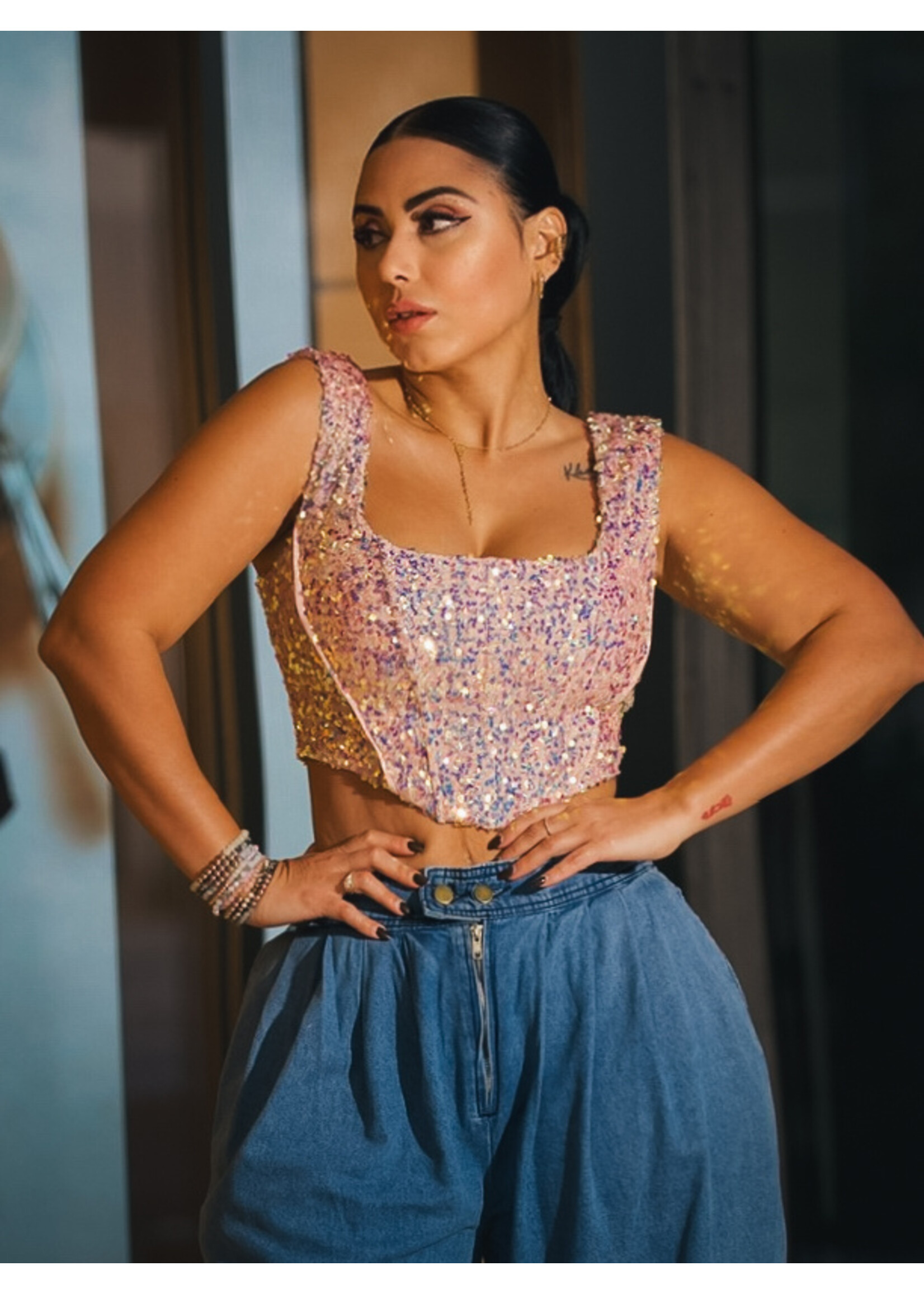 Molly Sequin Corset Top