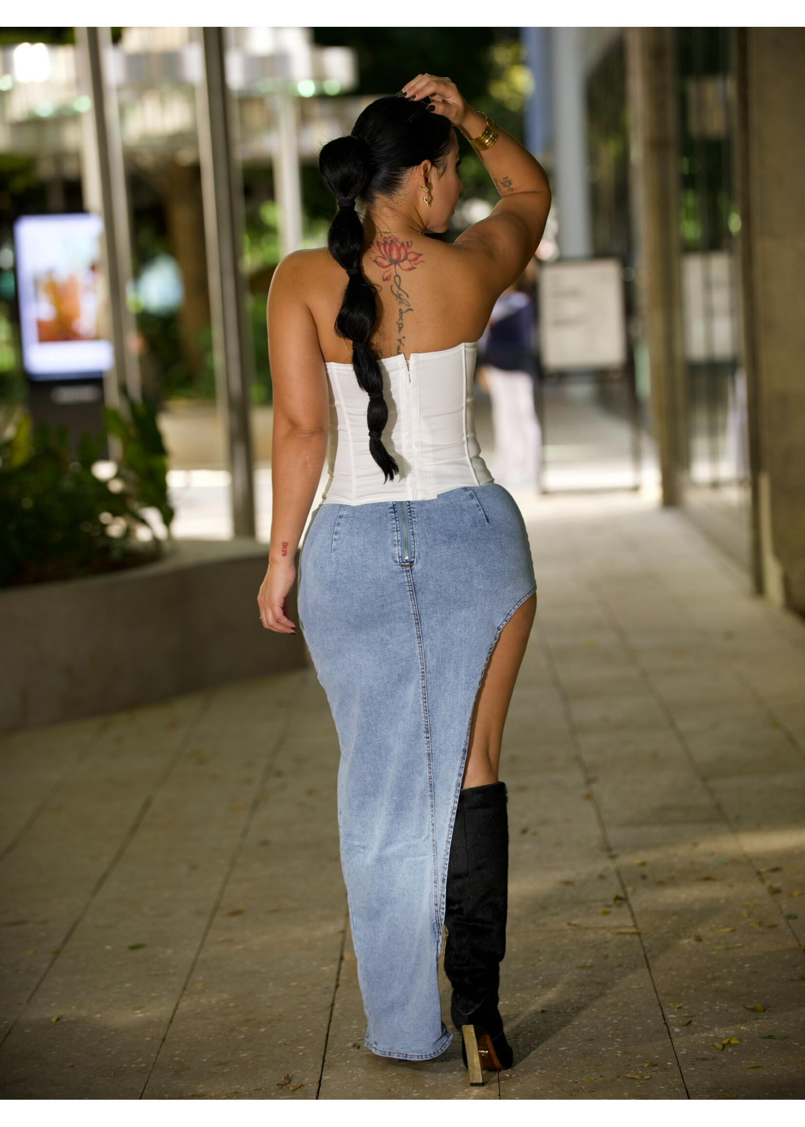 Mccolin Chic Tie Corset Top