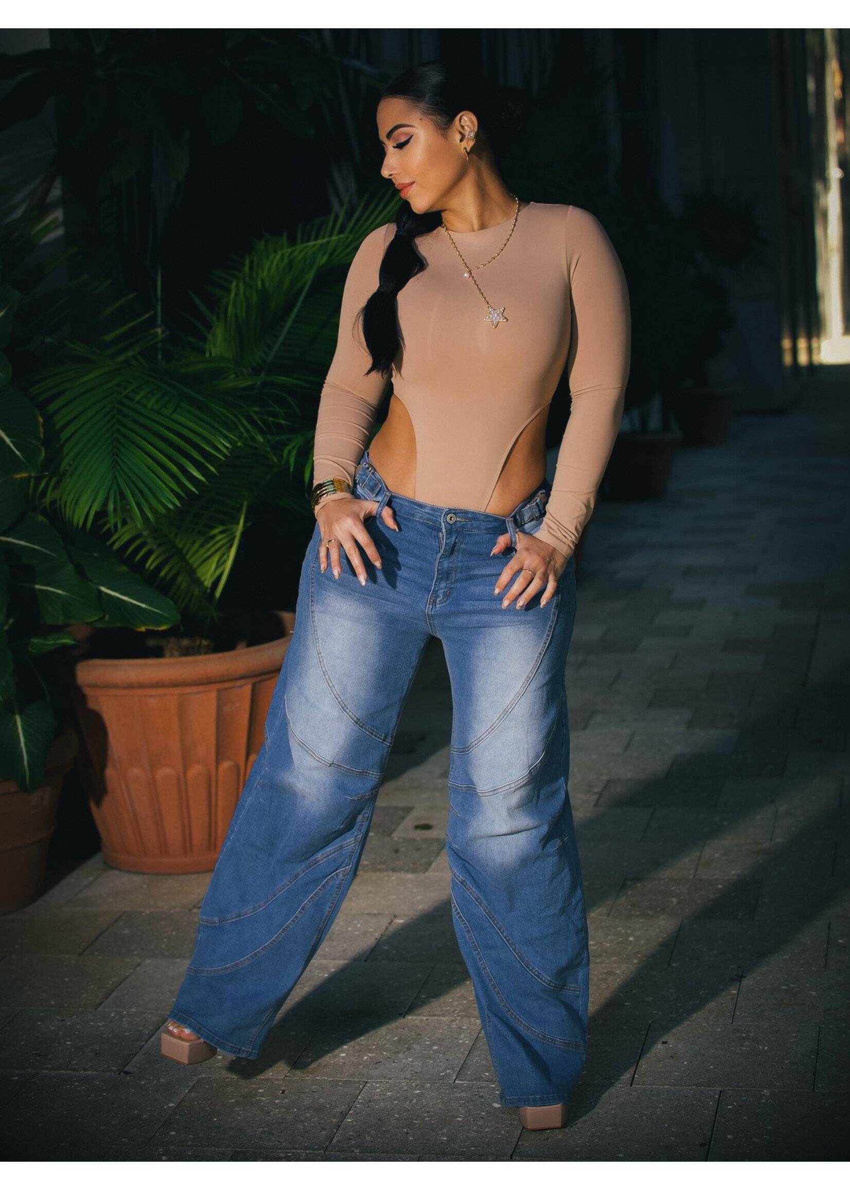 Stitch Baggy Denim Jeans