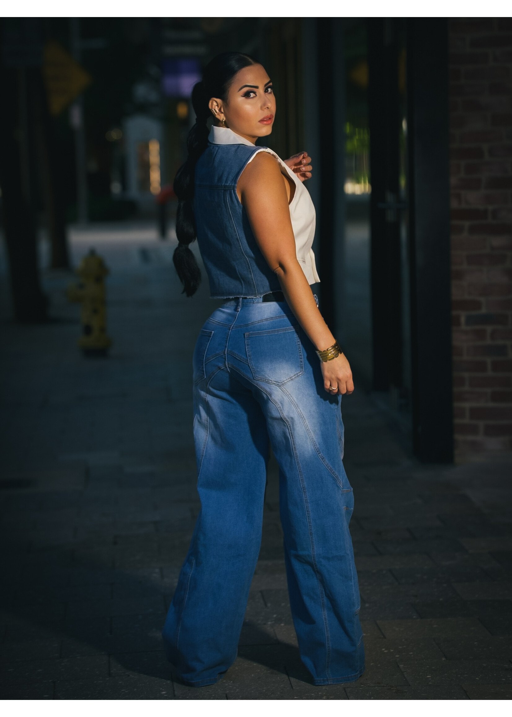 Stitch Baggy Denim Jeans