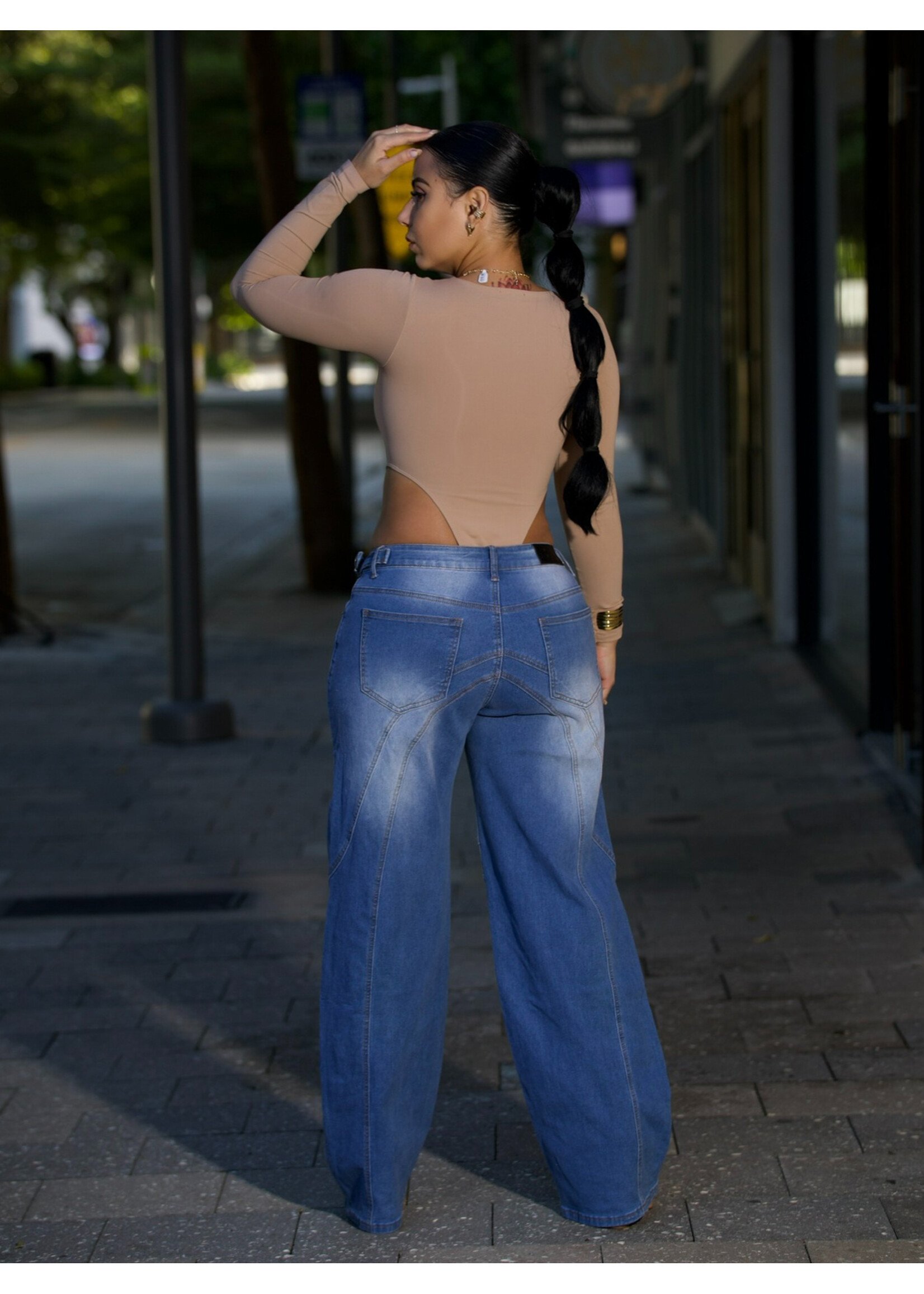 Stitch Baggy Denim Jeans