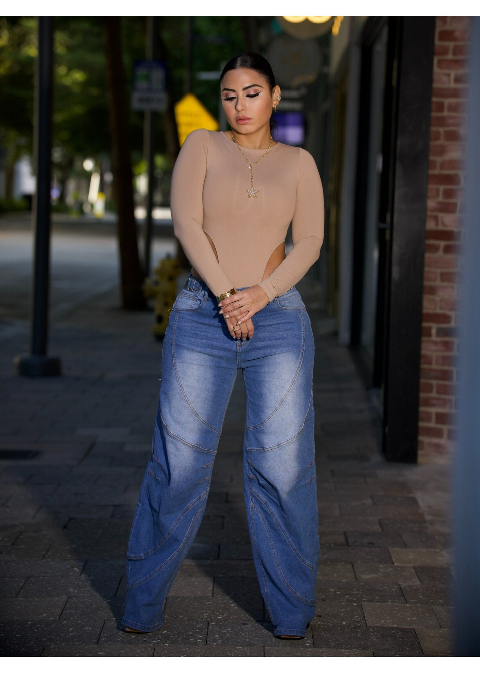 Stitch Baggy Denim Jeans