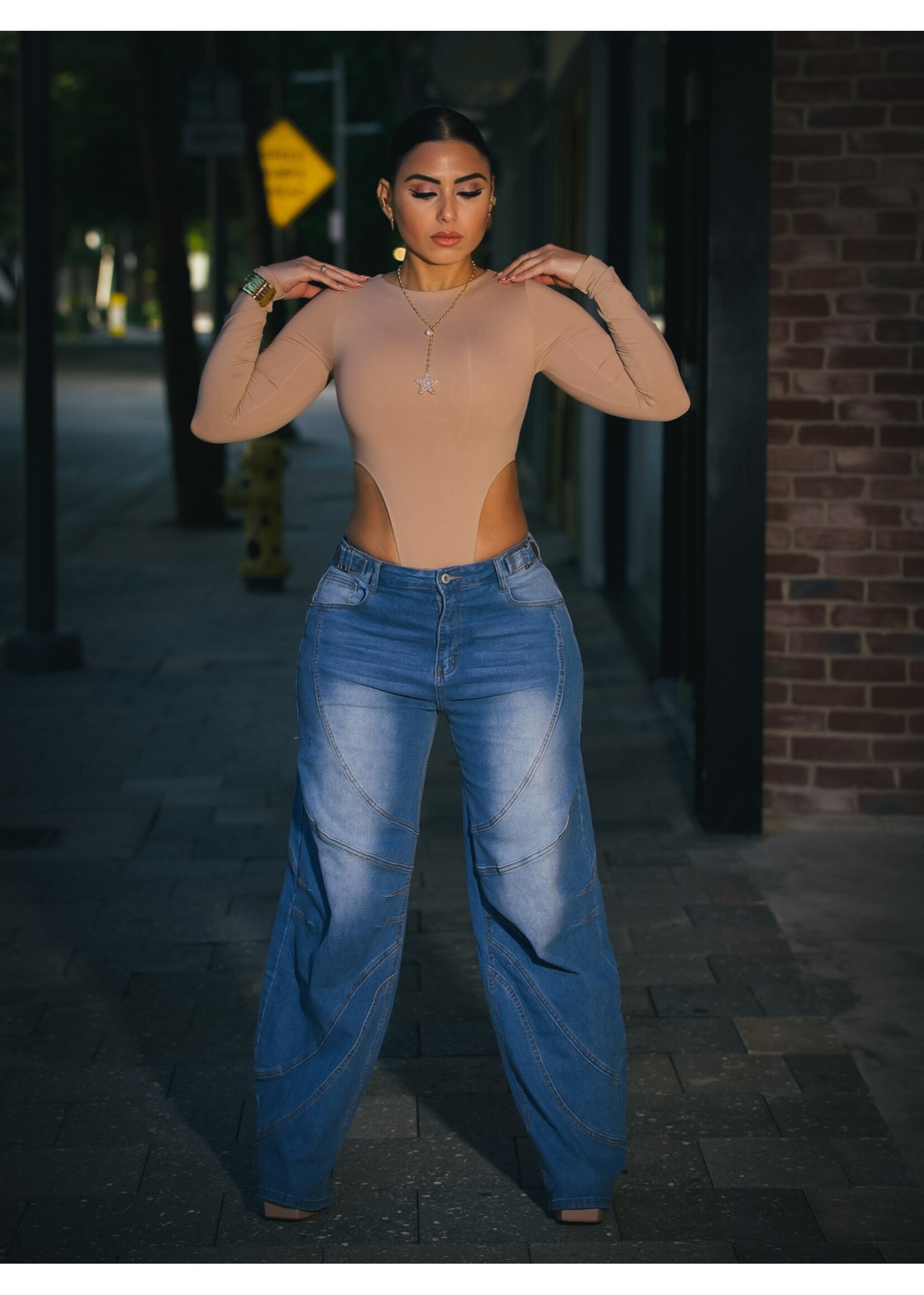 Stitch Baggy Denim Jeans