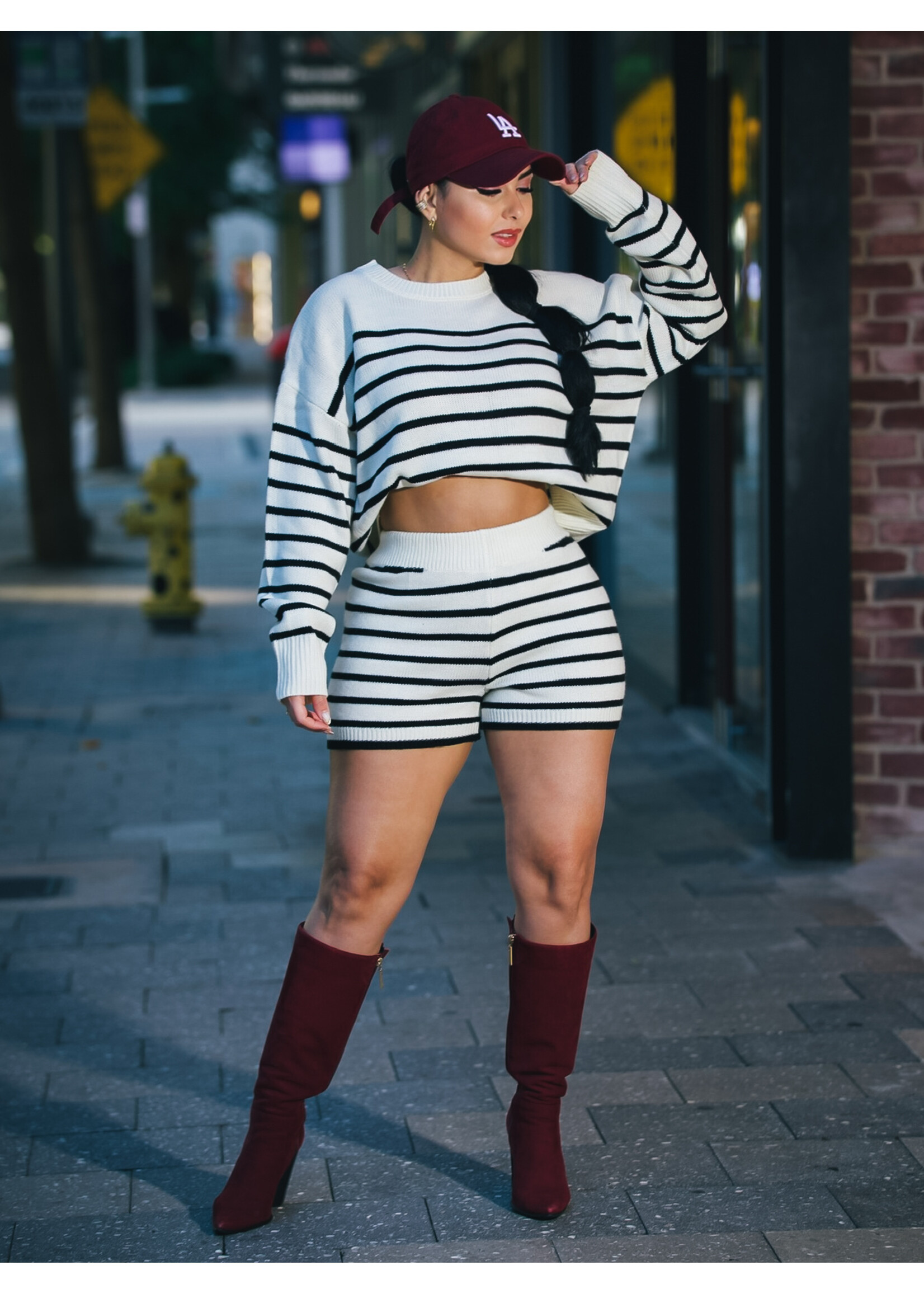 Striped Knit Lounge Set