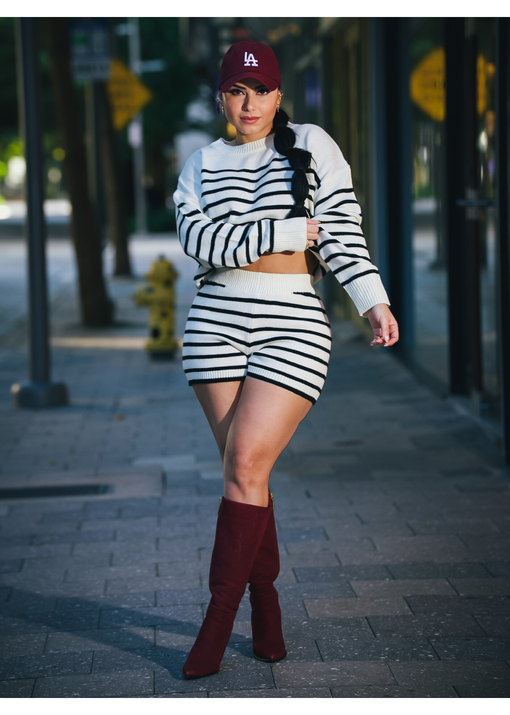 Striped Knit Lounge Set