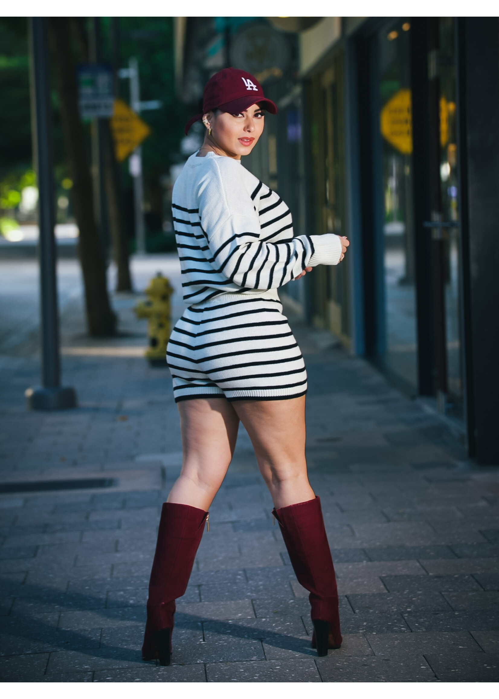 Striped Knit Lounge Set