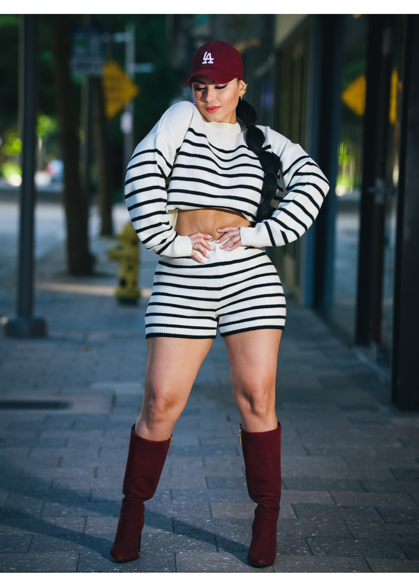 Striped Knit Lounge Set