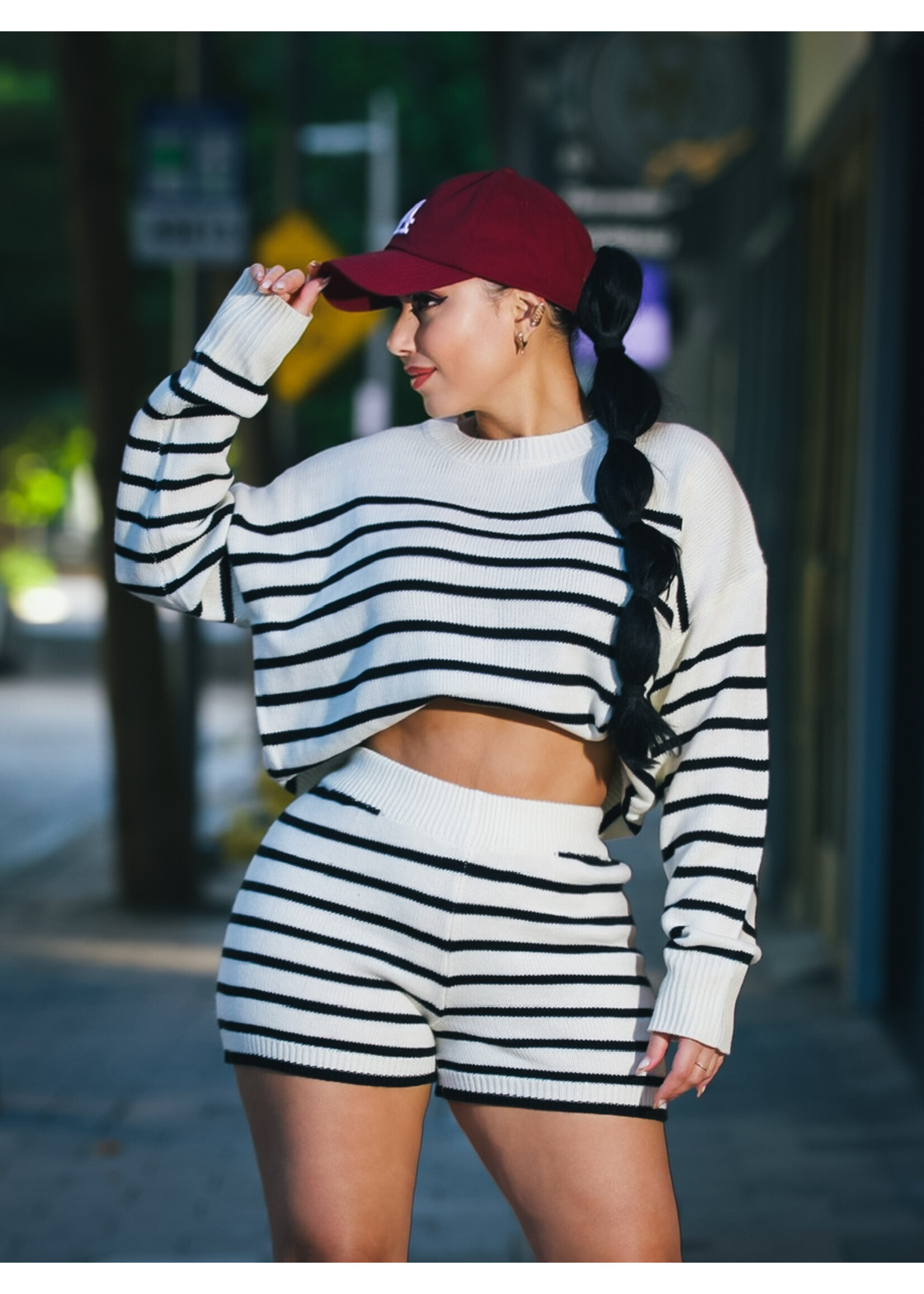 Striped Knit Lounge Set