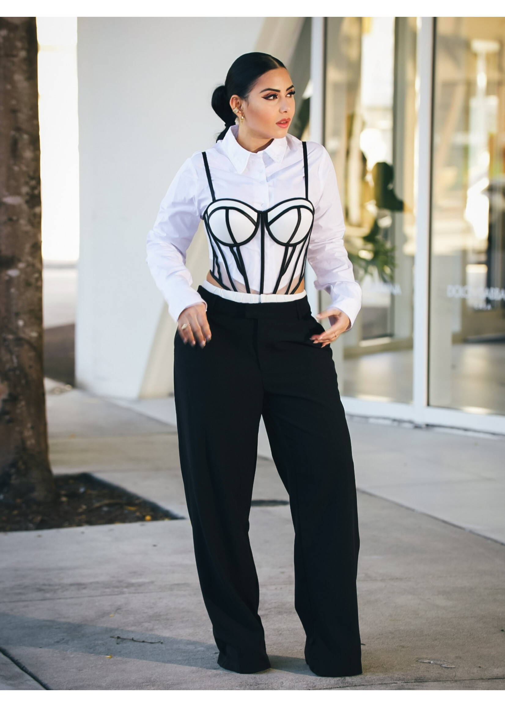 High-waist Trousers With Pleat Detailing