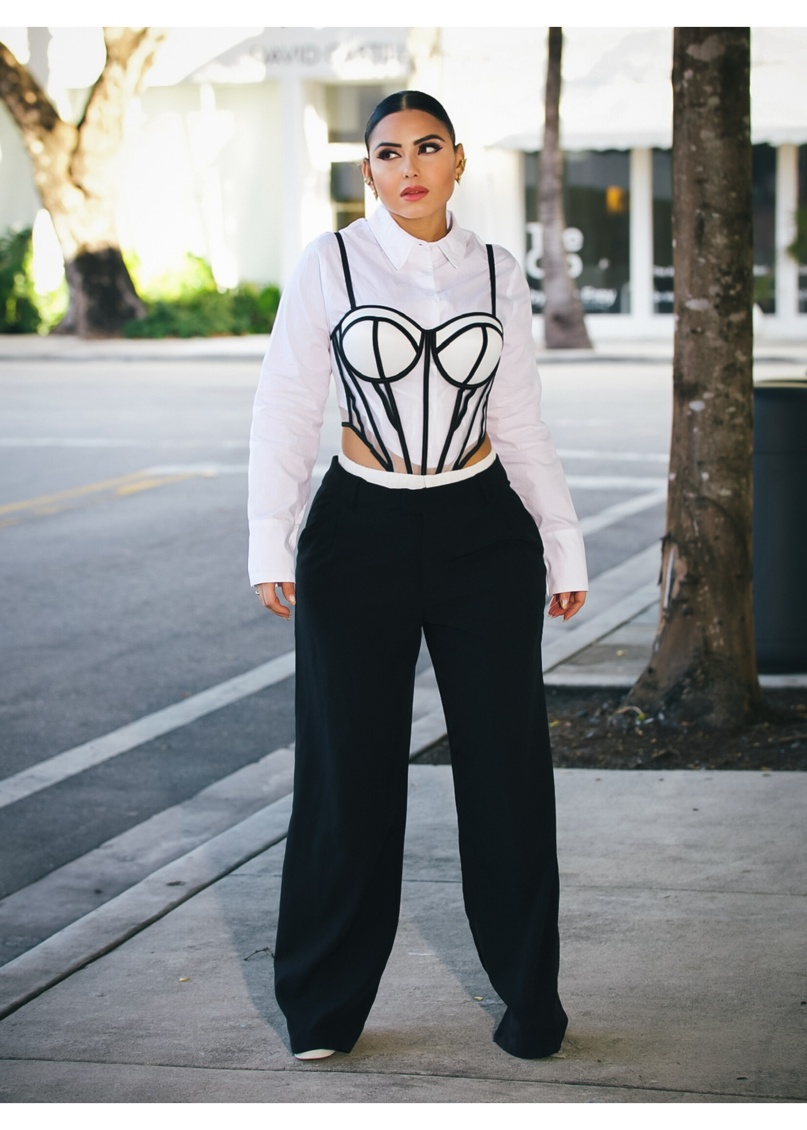 High-waist Trousers With Pleat Detailing