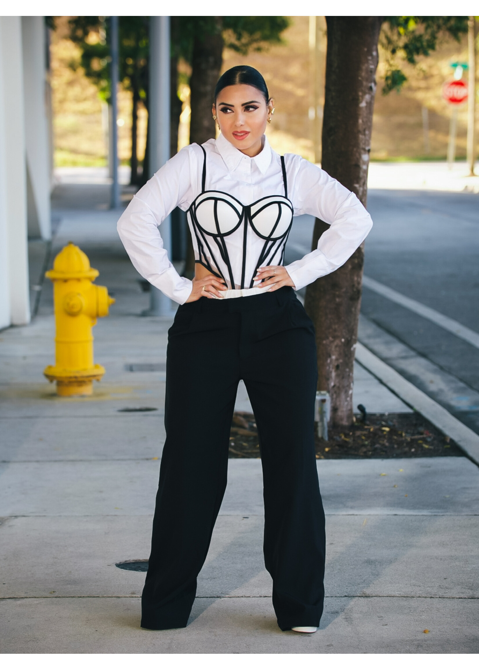 High-waist Trousers With Pleat Detailing