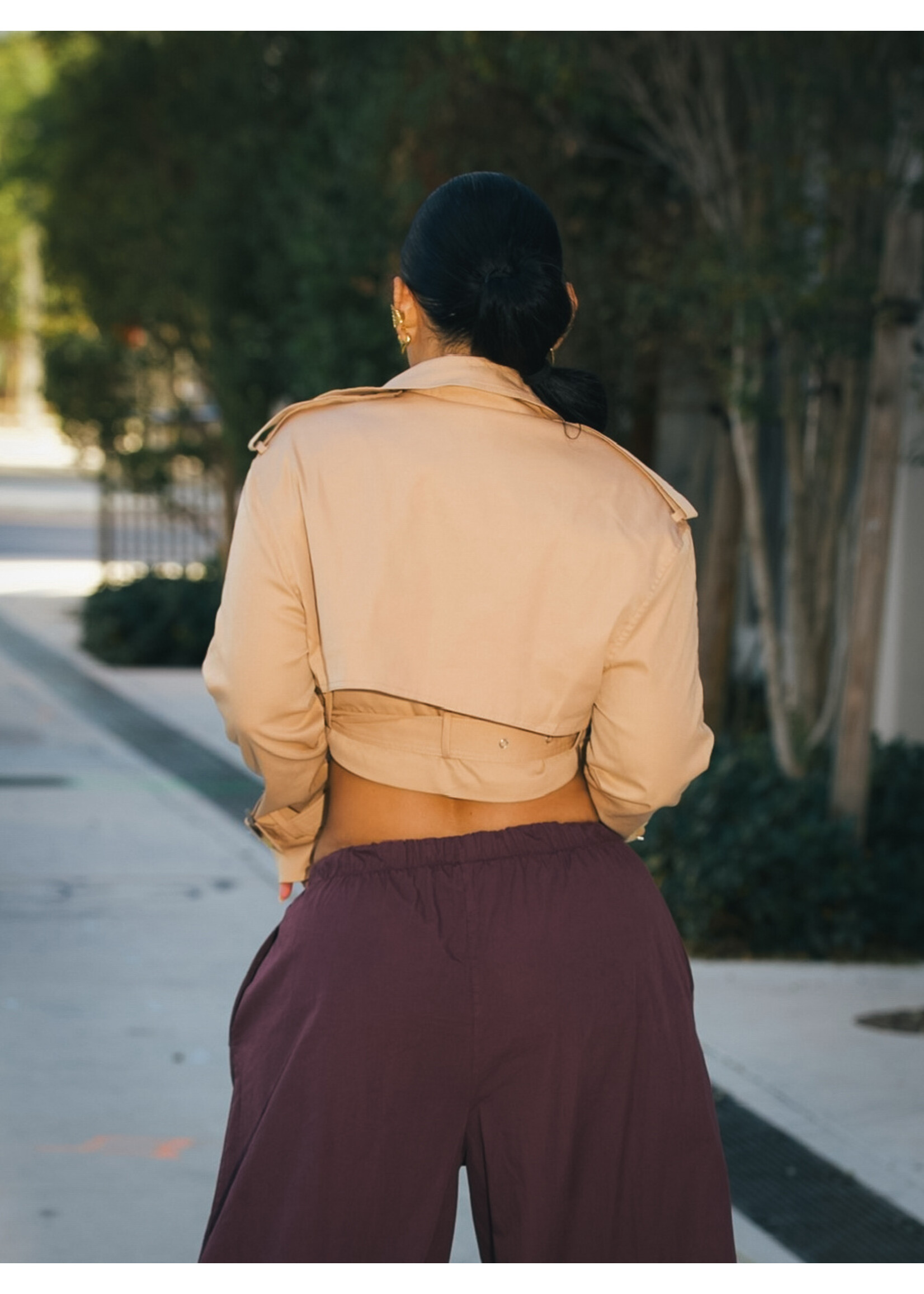 Crop Trench Coat Jacket