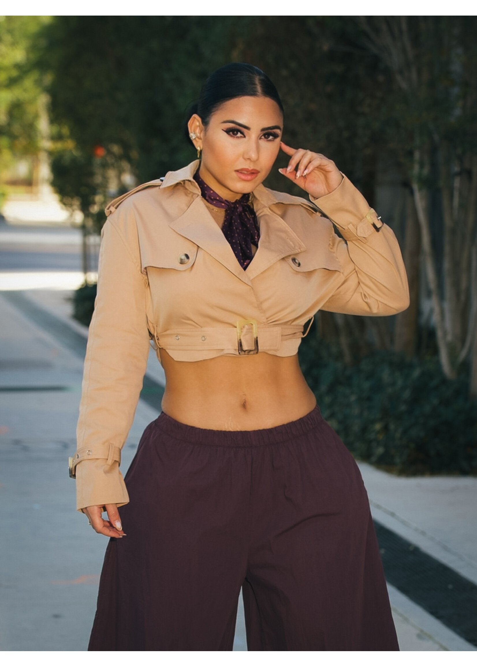 Crop Trench Coat Jacket