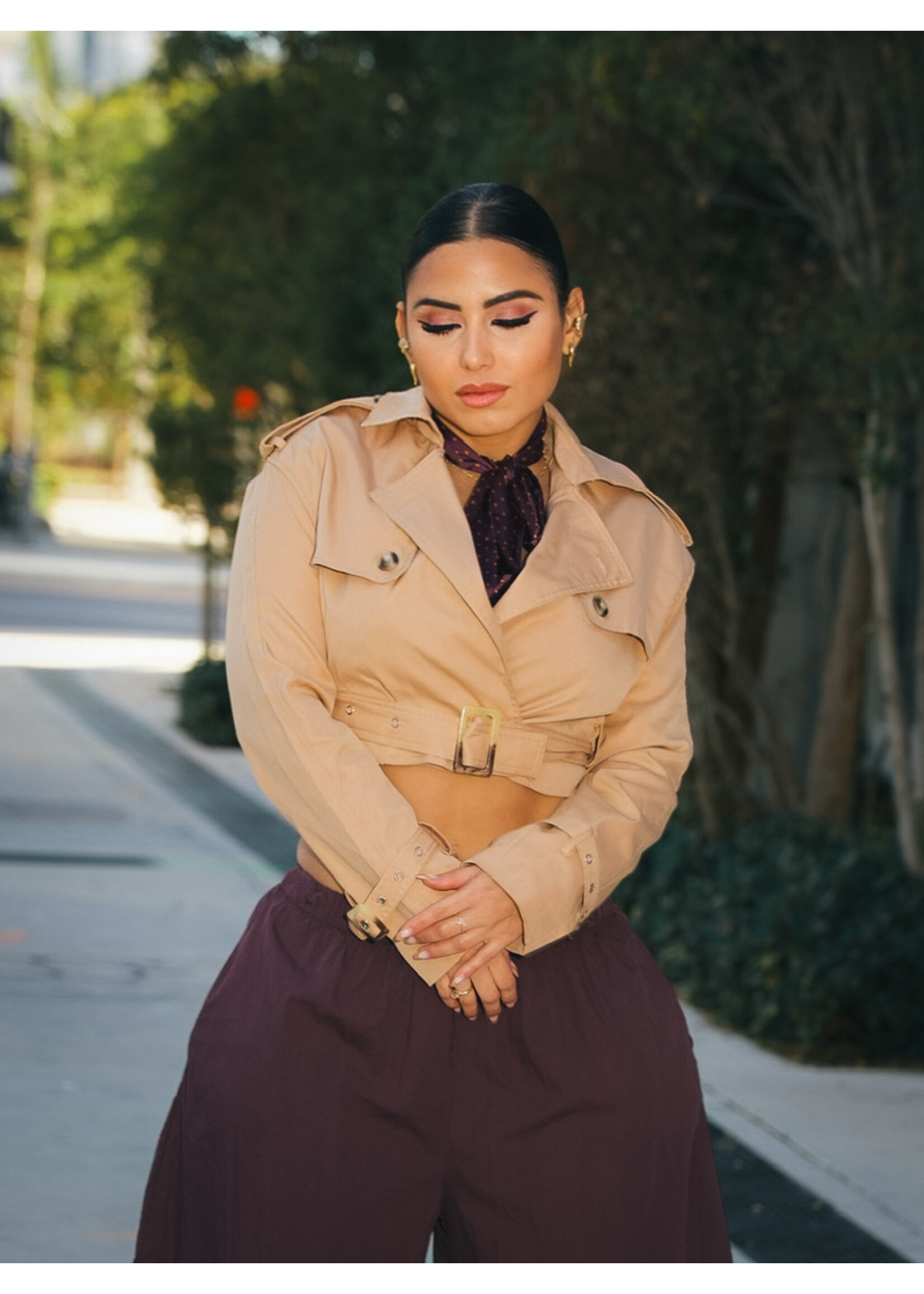 Crop Trench Coat Jacket