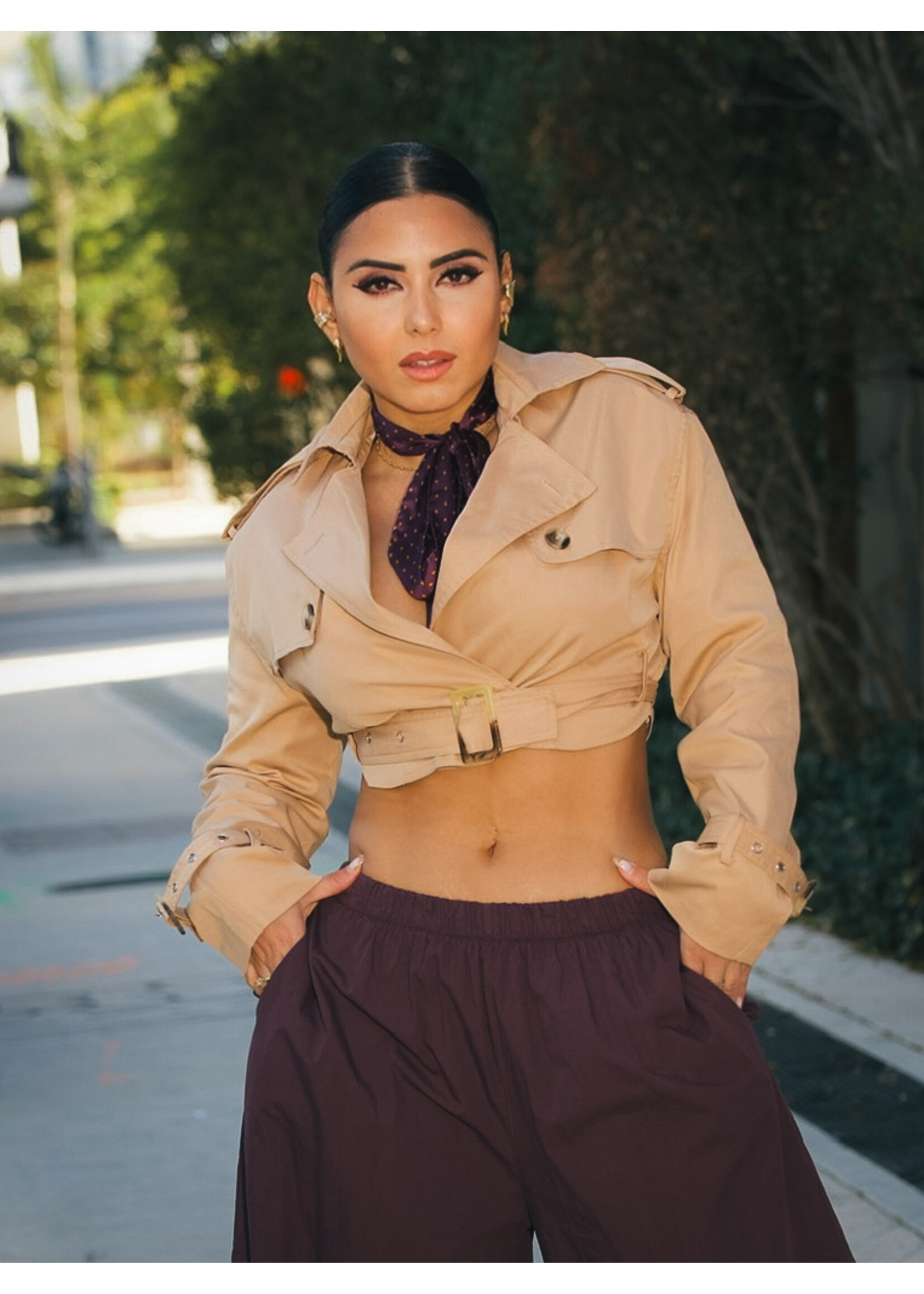 Crop Trench Coat Jacket