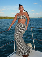 “Isla Rattan Stripe Set Dress”
