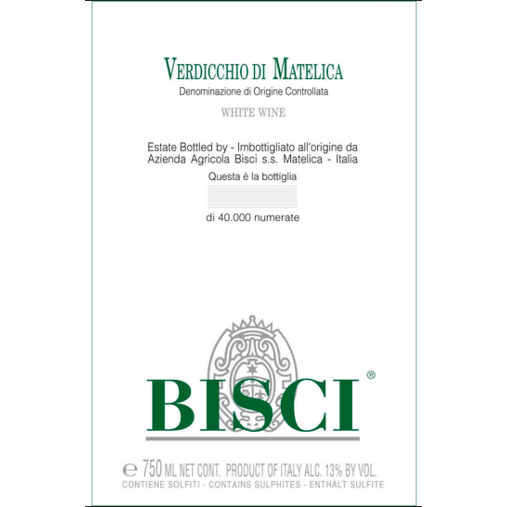 Bisci Bisci Verdicchio Di Matelica 2023 Marche Italy