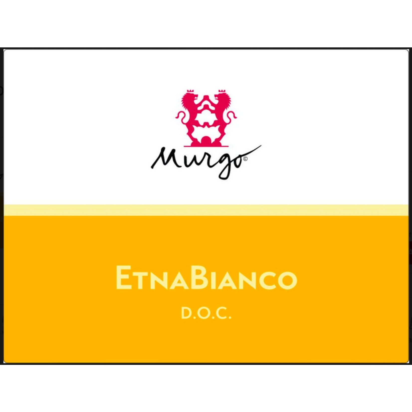 Murgo Murgo Etna Bianco Sicily