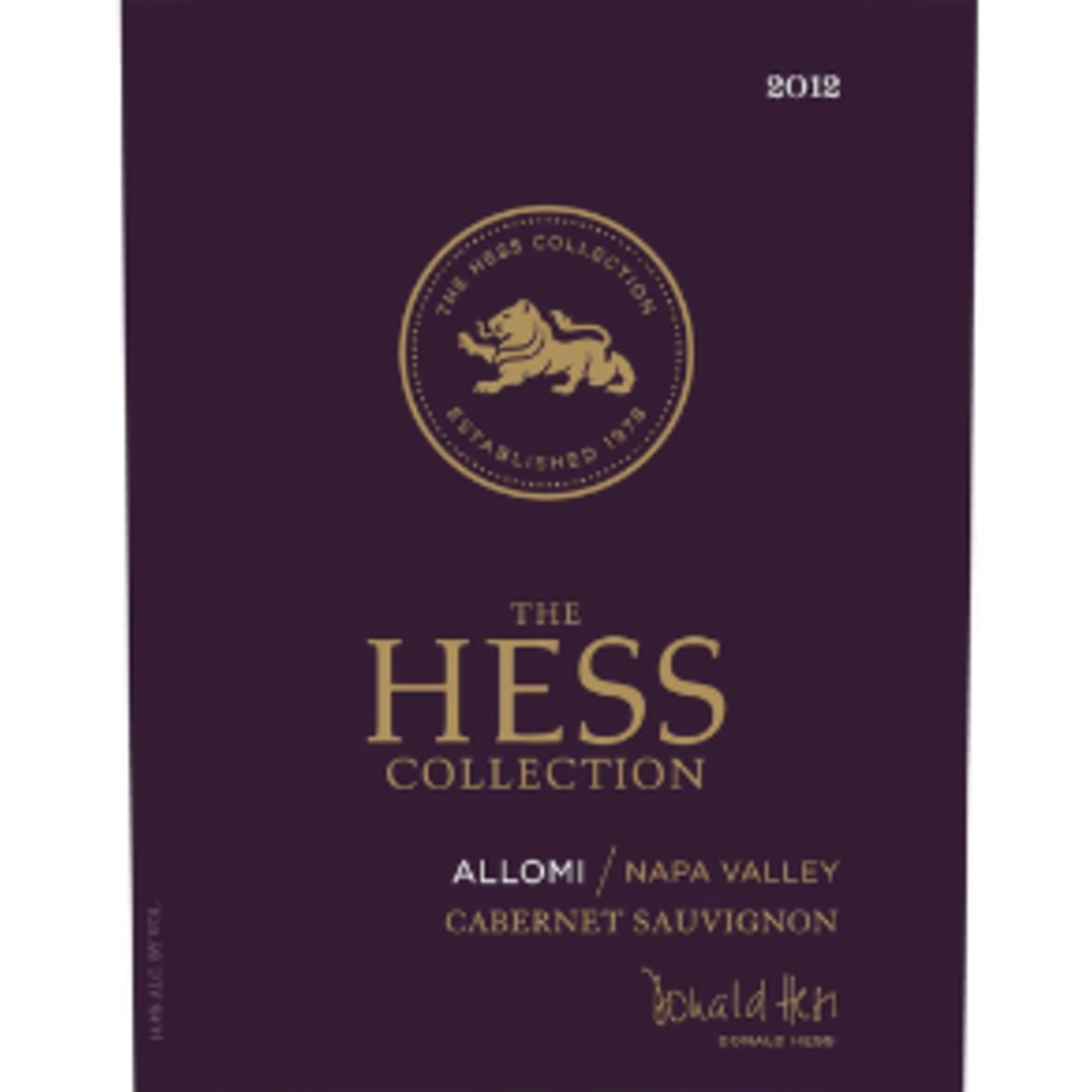 Hess Collection Winery Hess Allomi Cabernet Sauvignon 2019   375ml   Napa, California