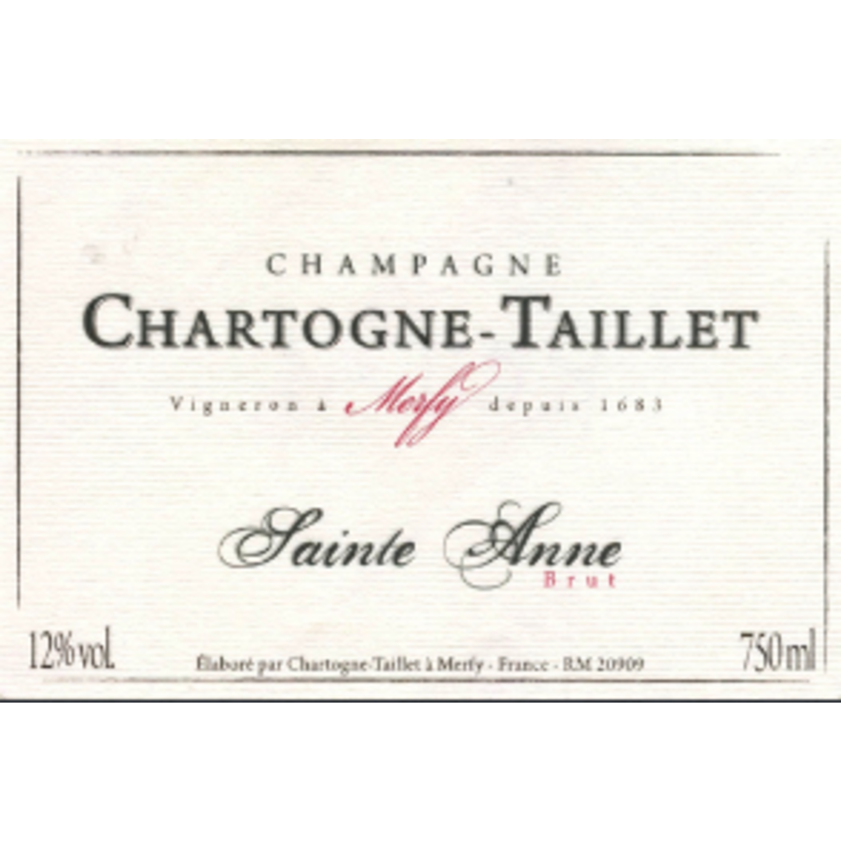 Chartogne-Taillet Chartogne-Taillet "Cuvee Sainte Anne" Brut Champagne, France