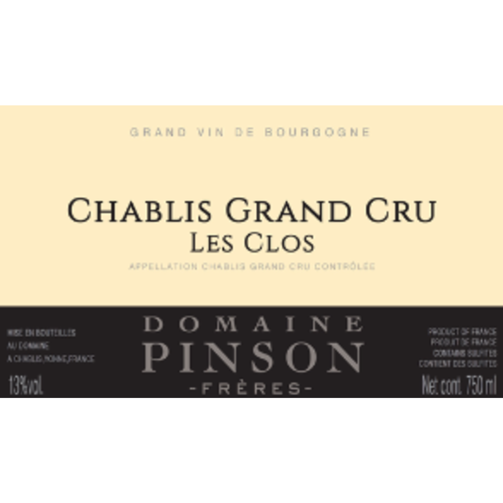 Domaine Pinson Domaine Pinson Chablis Grand Cru Les Clos 2019 Burgundy, France