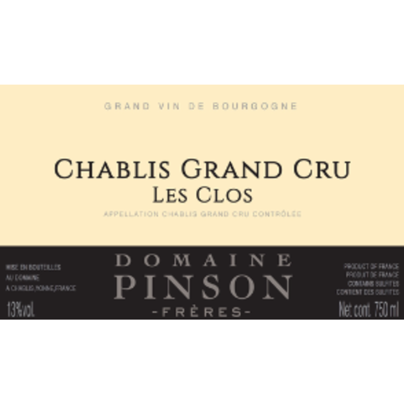 Domaine Pinson Domaine Pinson Chablis Grand Cru Les Clos 2020 Burgundy, France