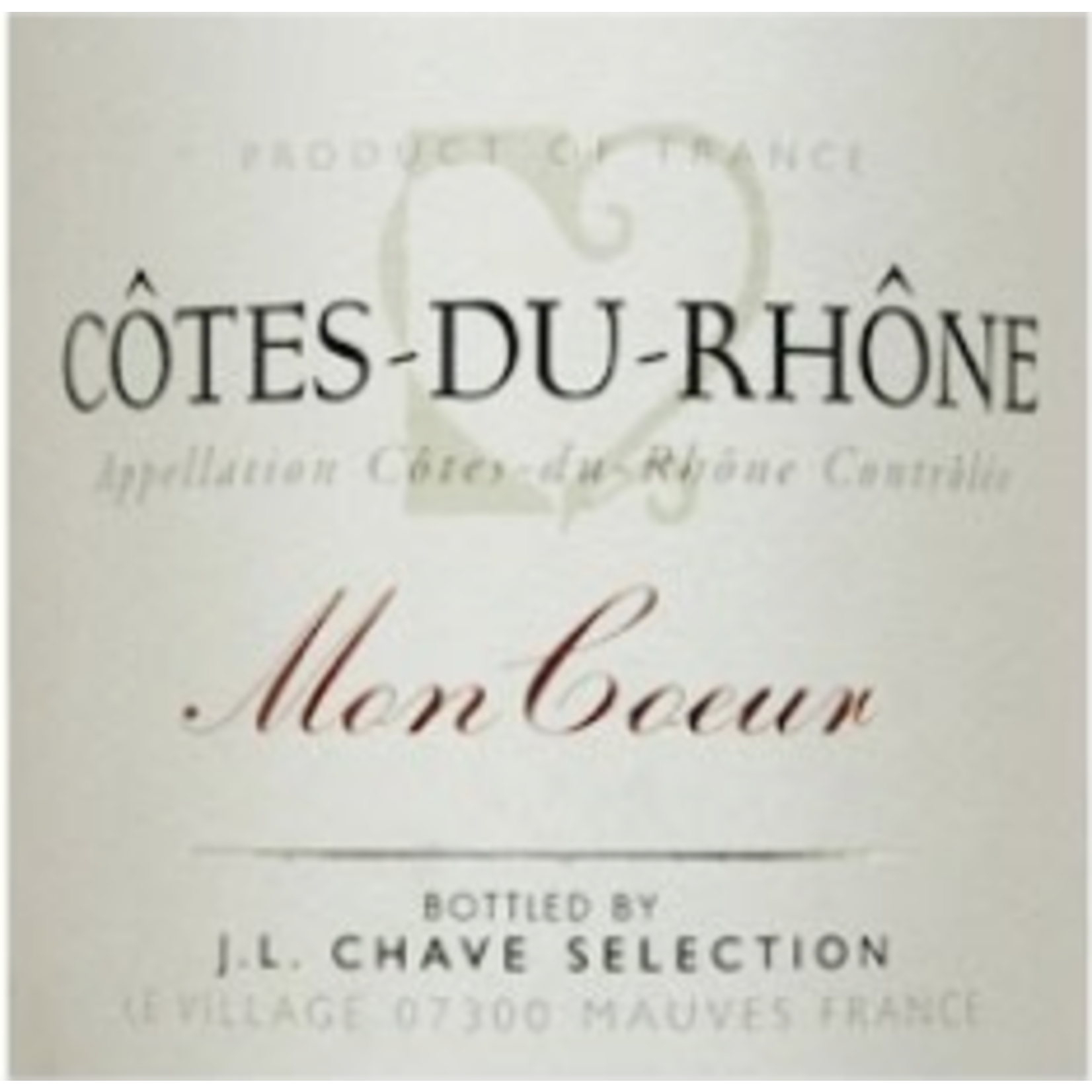 J. L. Chave Sélection J.L. Chave Mon Coeur Cote-Du-Rhone 2021 Rhone France