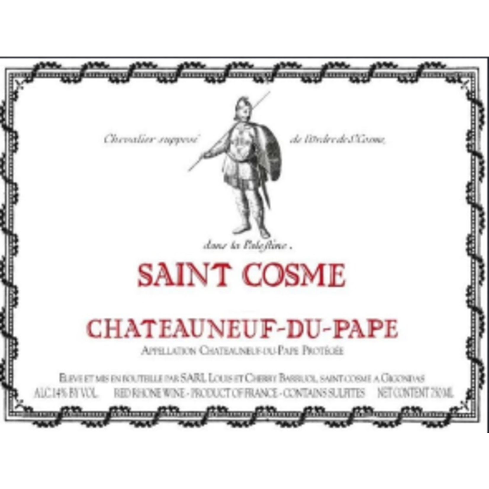 Sarl Louis et Cherry Barruol Chateau de Saint Cosme Chateauneuf-Du-Pape 2023
