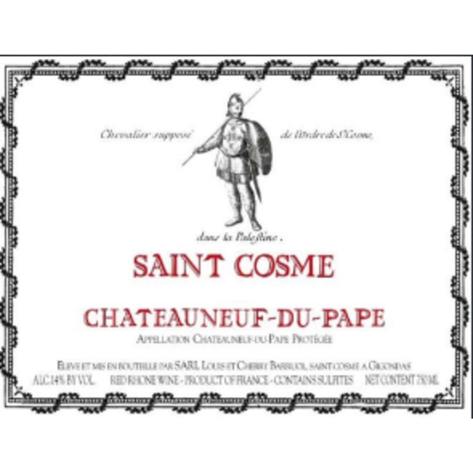 Sarl Louis et Cherry Barruol Saint De Cosme Chateauneuf-Du-Pape 2020  Rhone, France