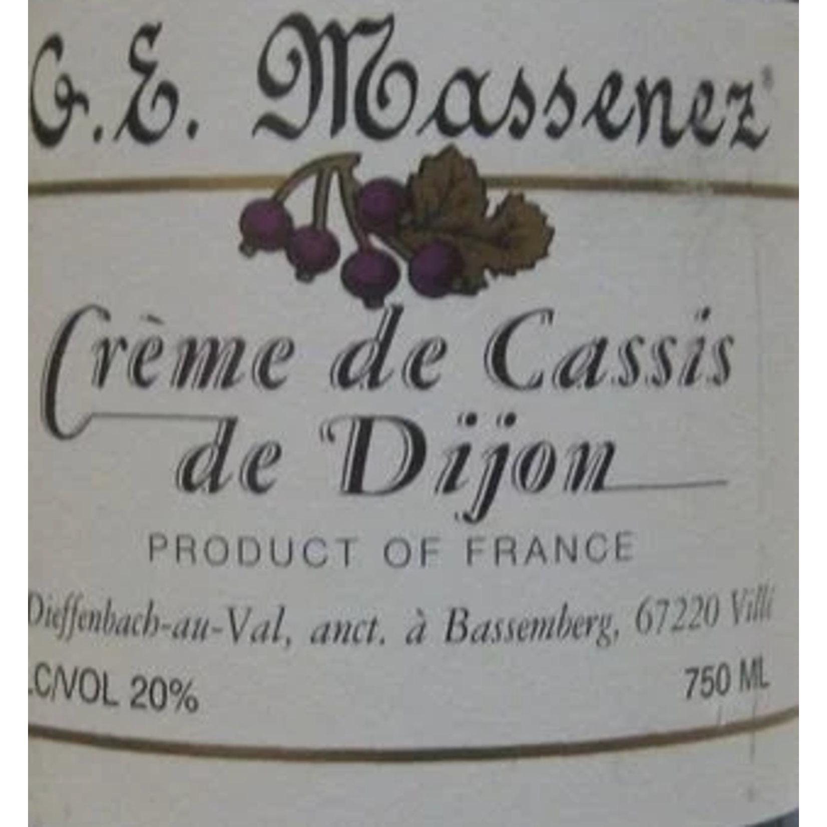 G. E. Massenez G.E.Massenez Creme de Cassis de Dijon 375ml