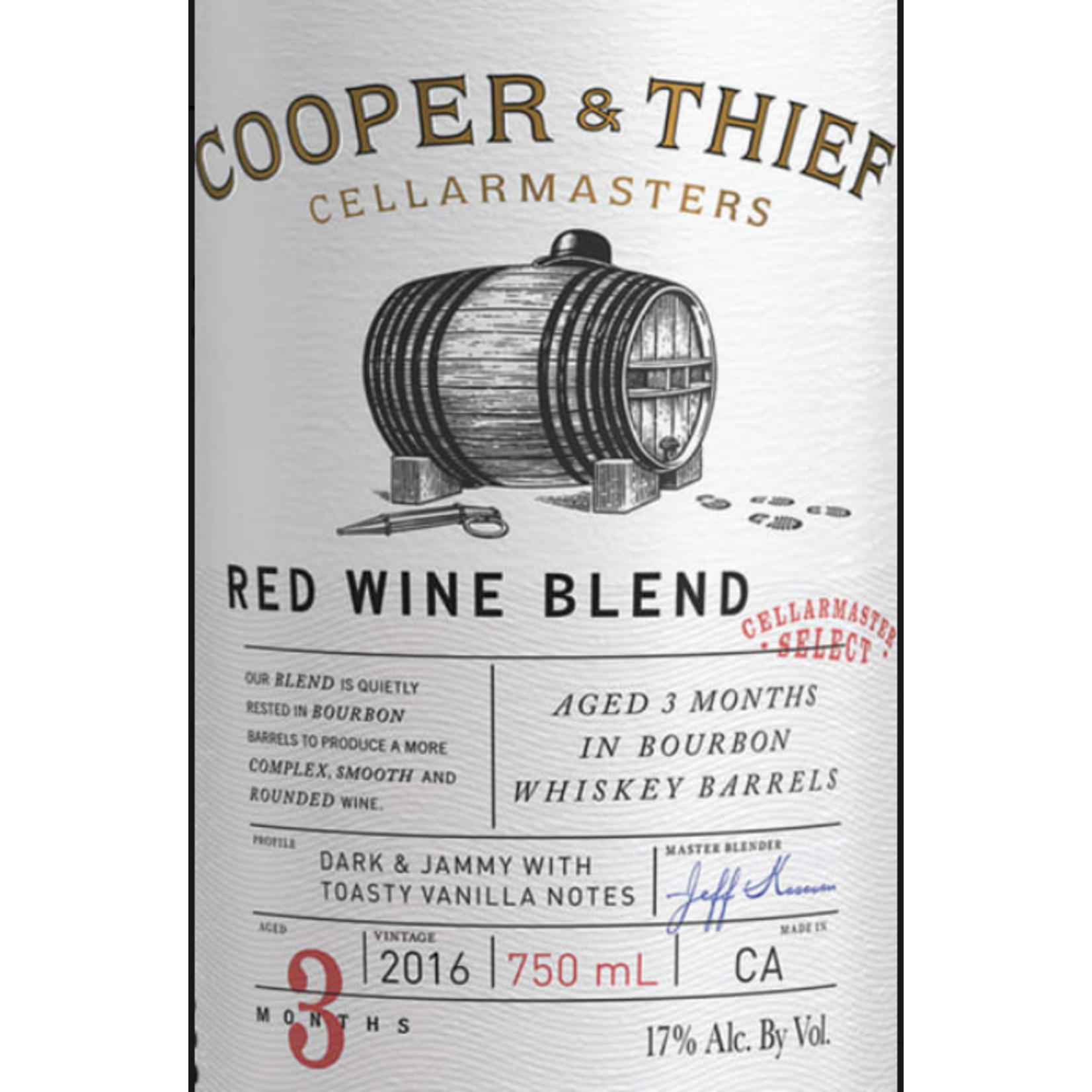 Cooper & Thief Cellarmasters Cooper & Thief Cellarmasters Bourbon Barrel Aged Red Wine Blend 2021  California