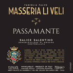 Masseria Li Veli Li Veli Passamante Salice Salentino Negroamaro 2020  Puglia, Italy