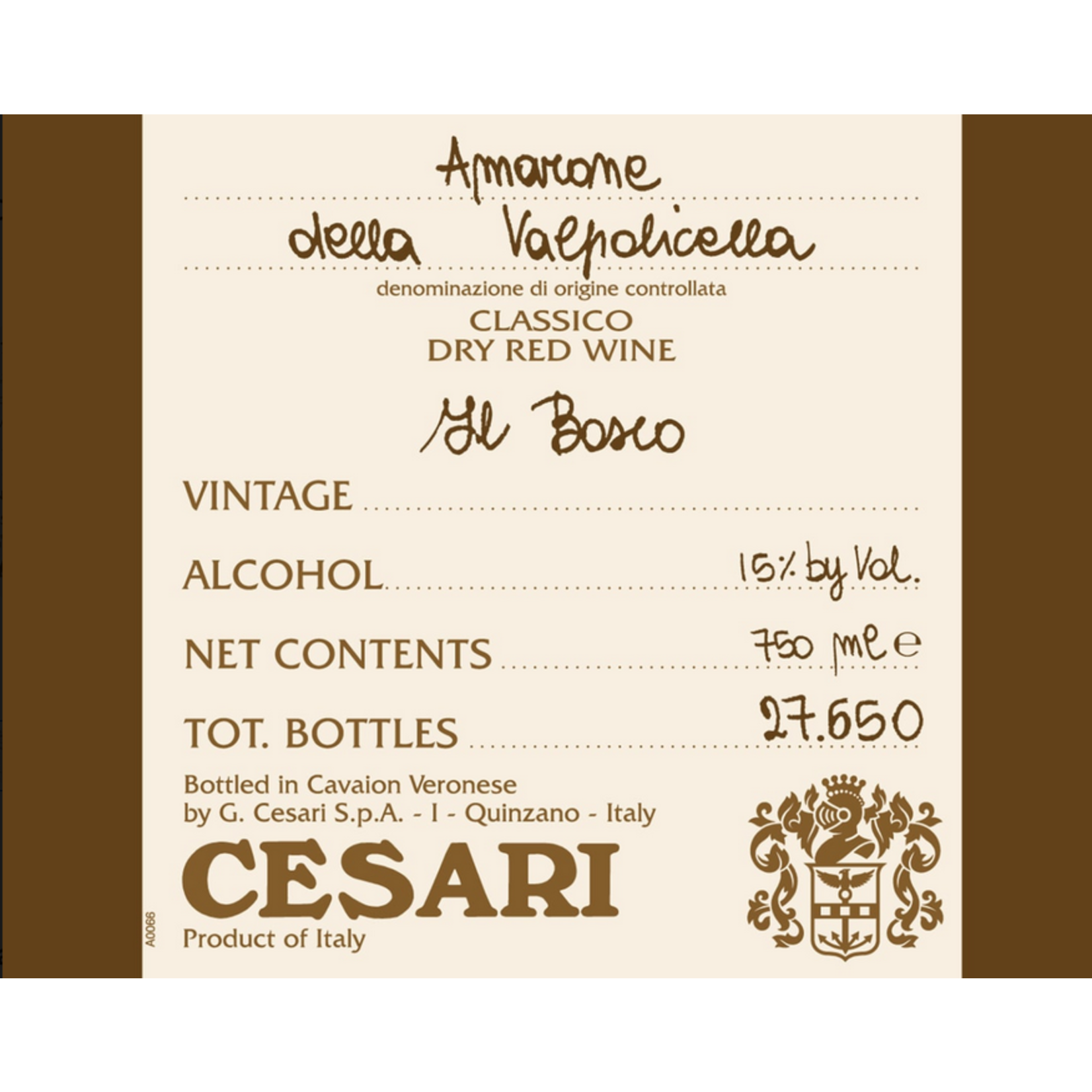 Cesari Cesari Il Bosco Amarone della Valpolicella Classico 2015 Veneto, Italy