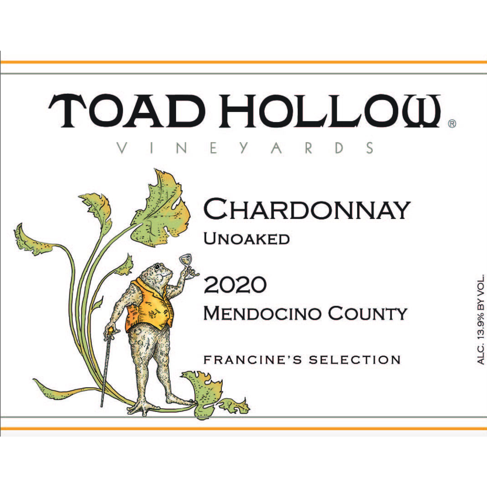 7 Barrels Toad Hollow  Francine's Selection Unoaked Chardonnay 2022  Mendocino, California