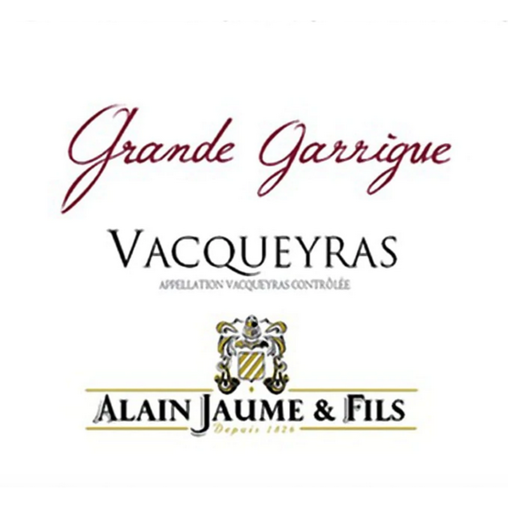 Alain Jaume Alain Jaume Grand Garrigue Vacqueyras 2019  Rhone, France  92pts-JD