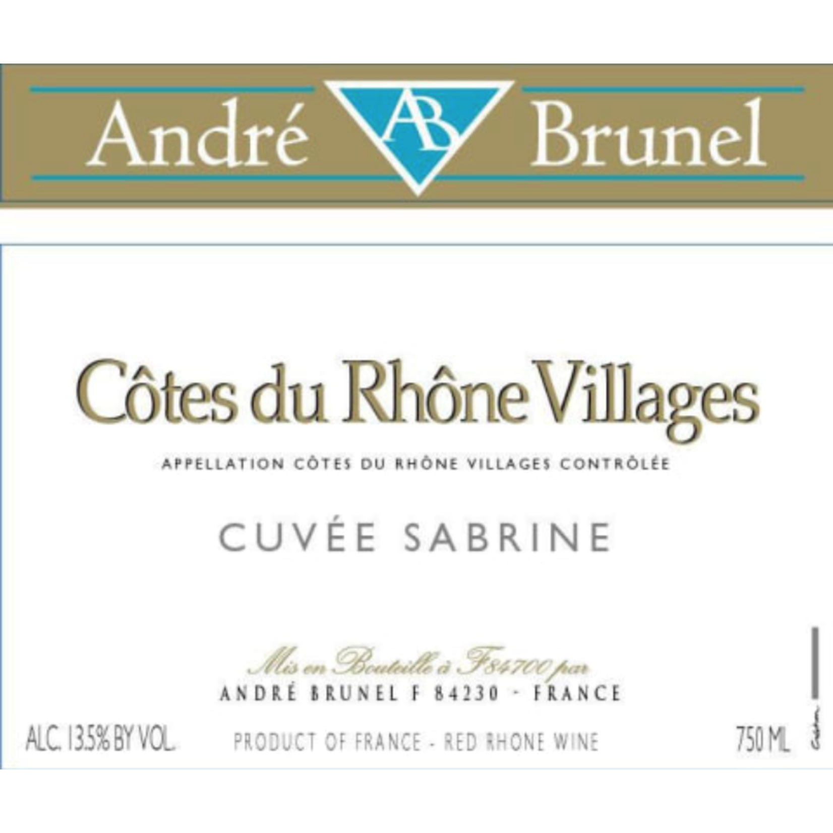 André Brunel André Brunel Côtes du Rhône Villages Cuvée Sabrine 2017  France