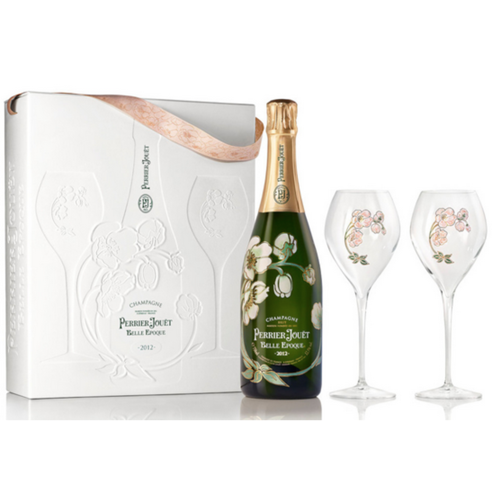 Perrier-Jouet Perrier-Jouët Belle Epoque 2014 Champagne with 2 Flutes France