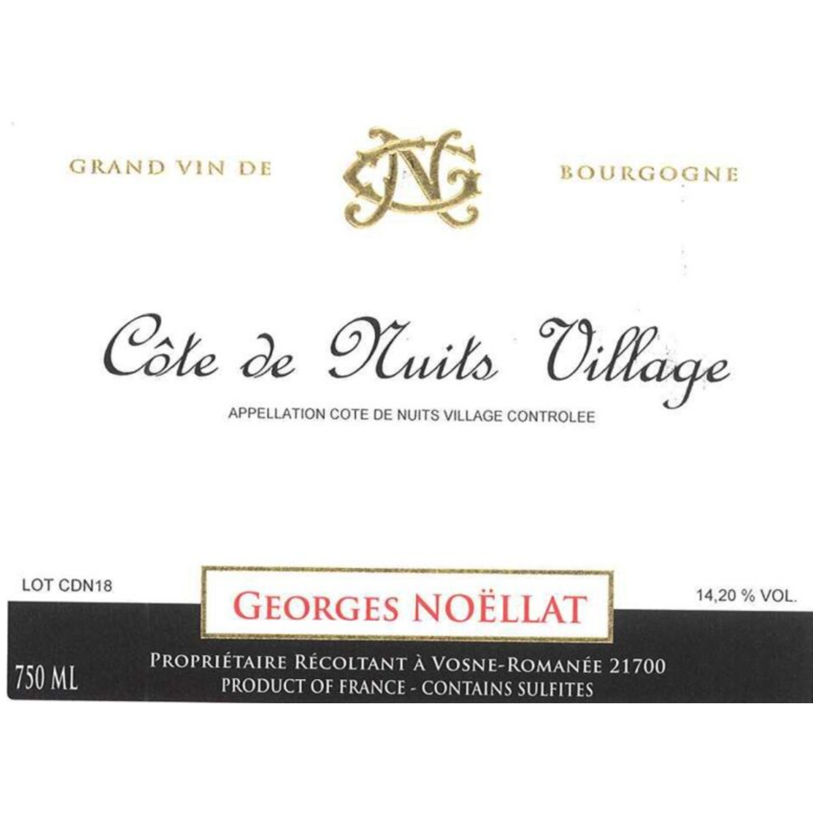 George Noëllat Georges Noëllat Côte de Nuits Village 2019  France