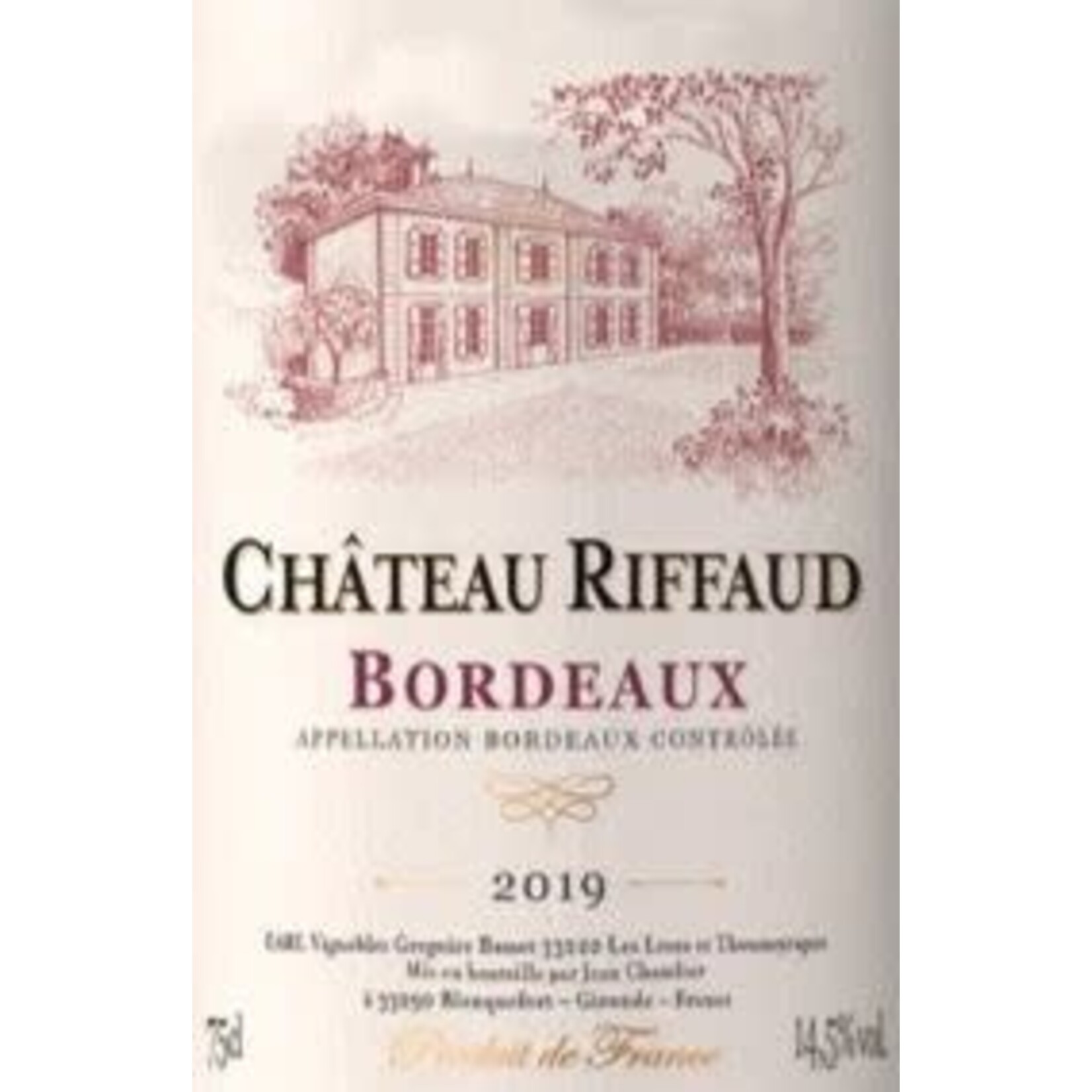 Riffaud Château Riffaud Bordeaux Rouge 2019 *wood*  Bordeaux  France
