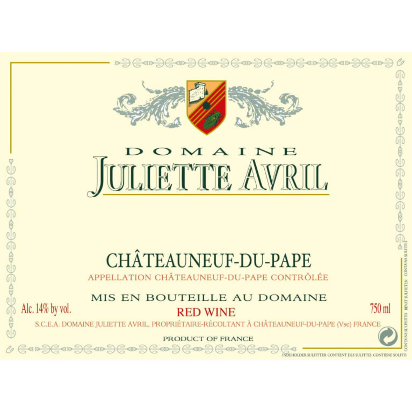 Domaine Juliette Avril Domaine Juliette Avril Chateauneuf-Du-Pape Rouge 2020 Rhone, France