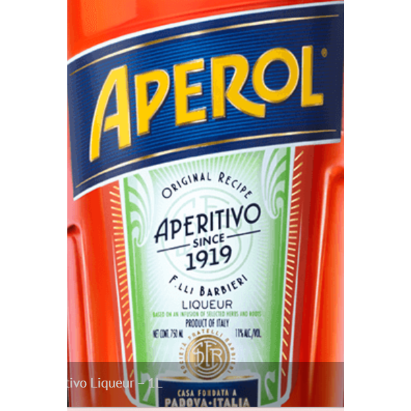 Aperol Aperitivo 1L Italy (PRICED PER BOTTLE)