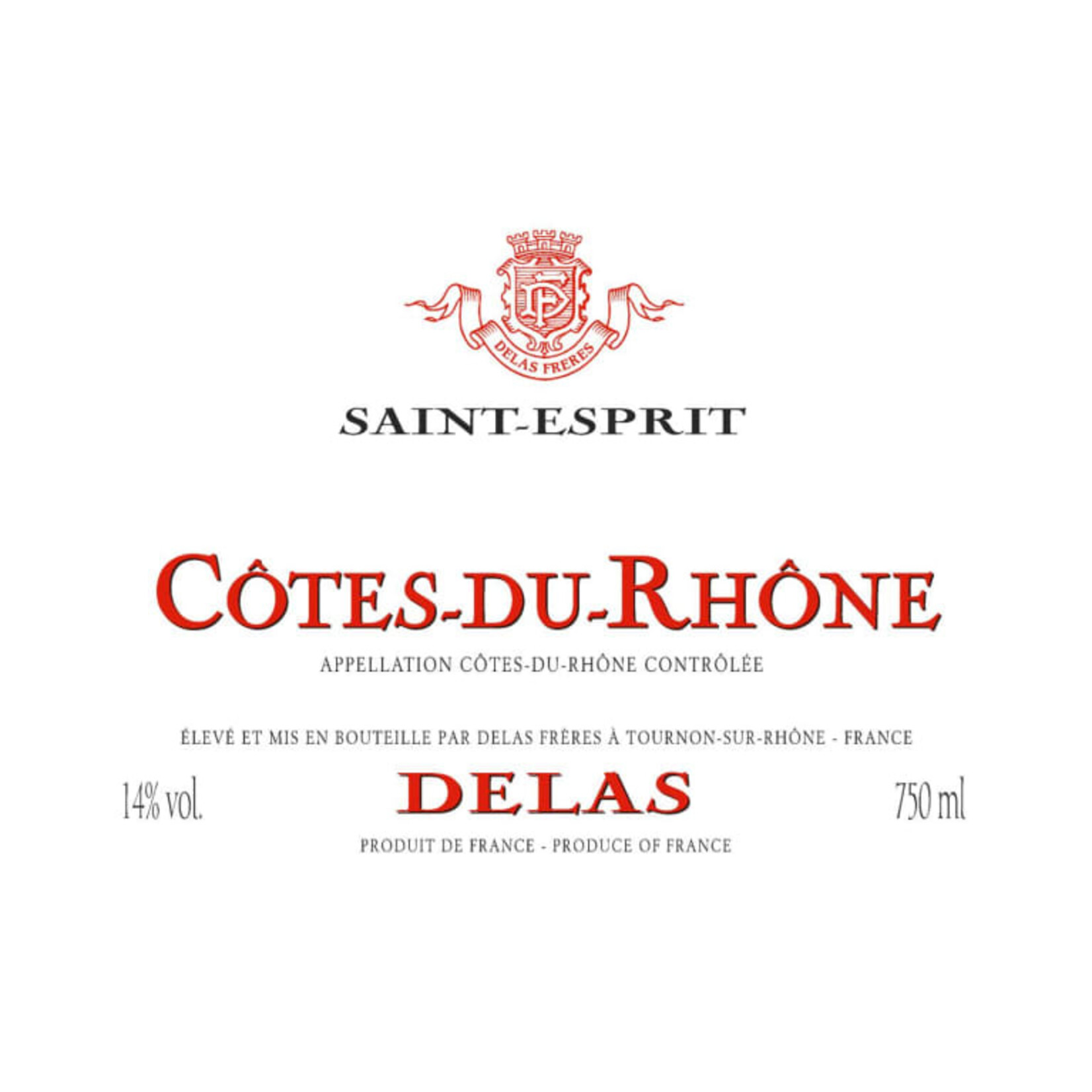 Delas Frères Delas Esprit Cote-Du-Rhone 2021 Rhone, France
