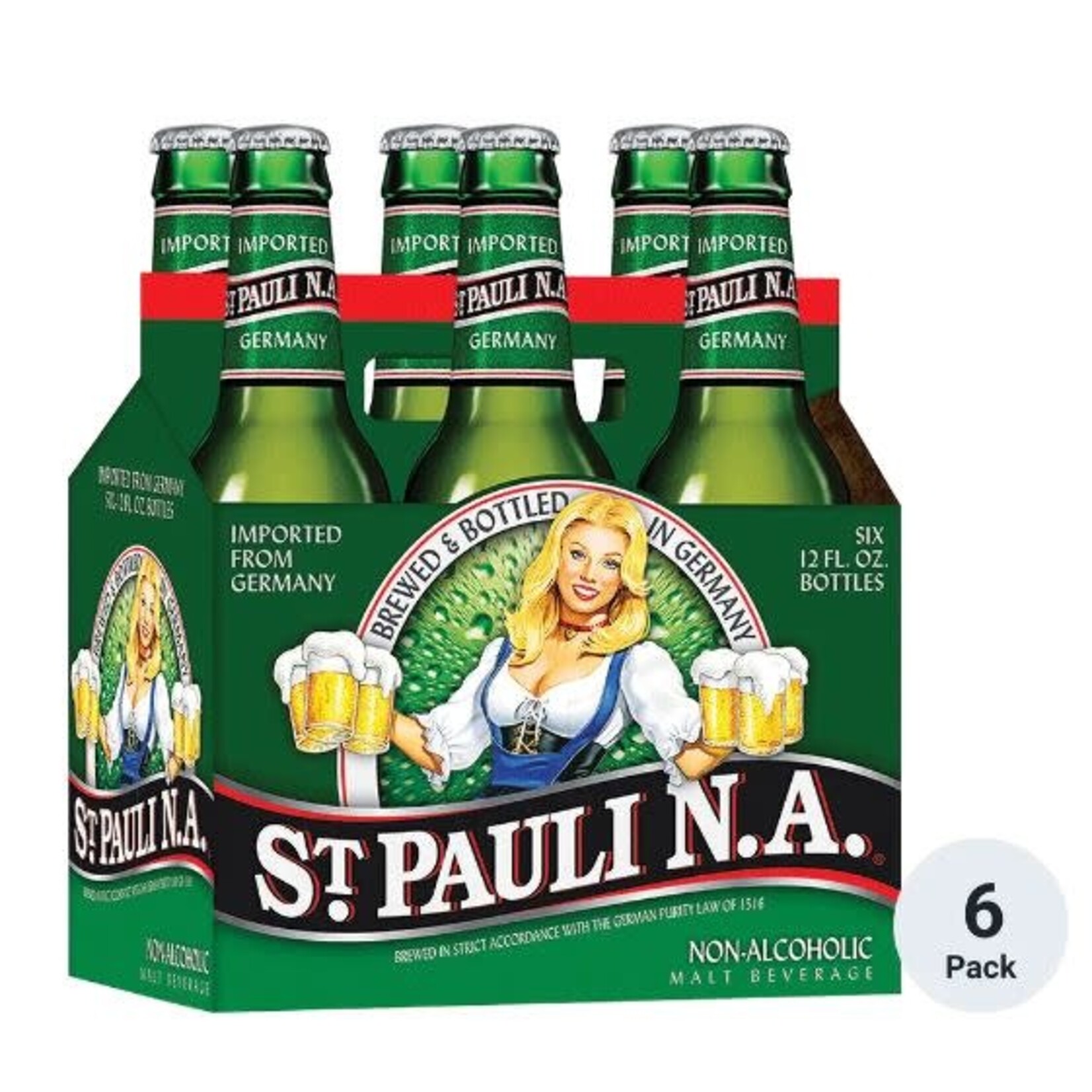 Saint Pauli St. Pauli Non-Alcoholic Malt Beverage 6 Pack Bottles 12 fl oz