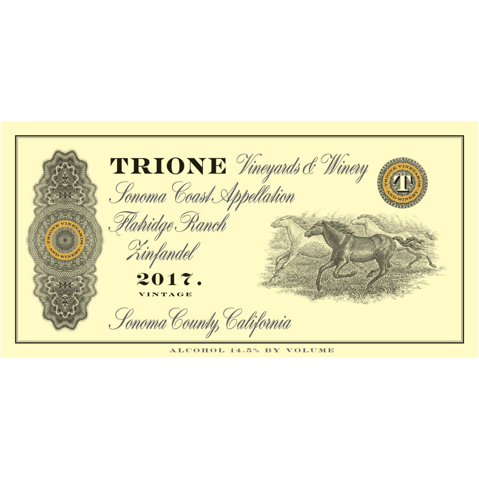 Trione Trione Vineyards Flatbridge Ranch Zinfandel 2017 Sonoma Coast California 93 Pts Wine & Spirits Magazine