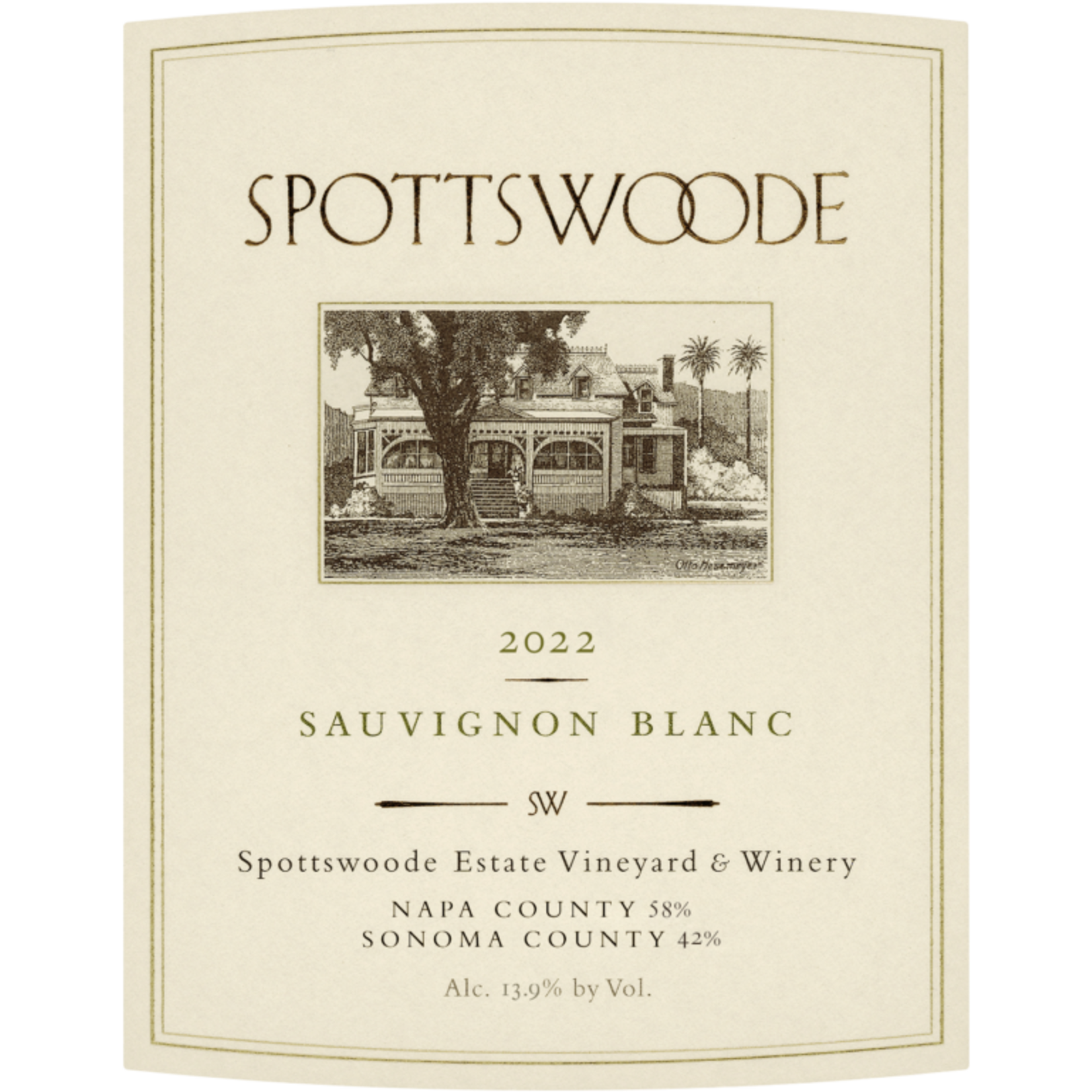 Spottswoode Estate Vineyard & Winery Spottswoode Sauvignon Blanc 2022 Napa Valley, Sonoma County California