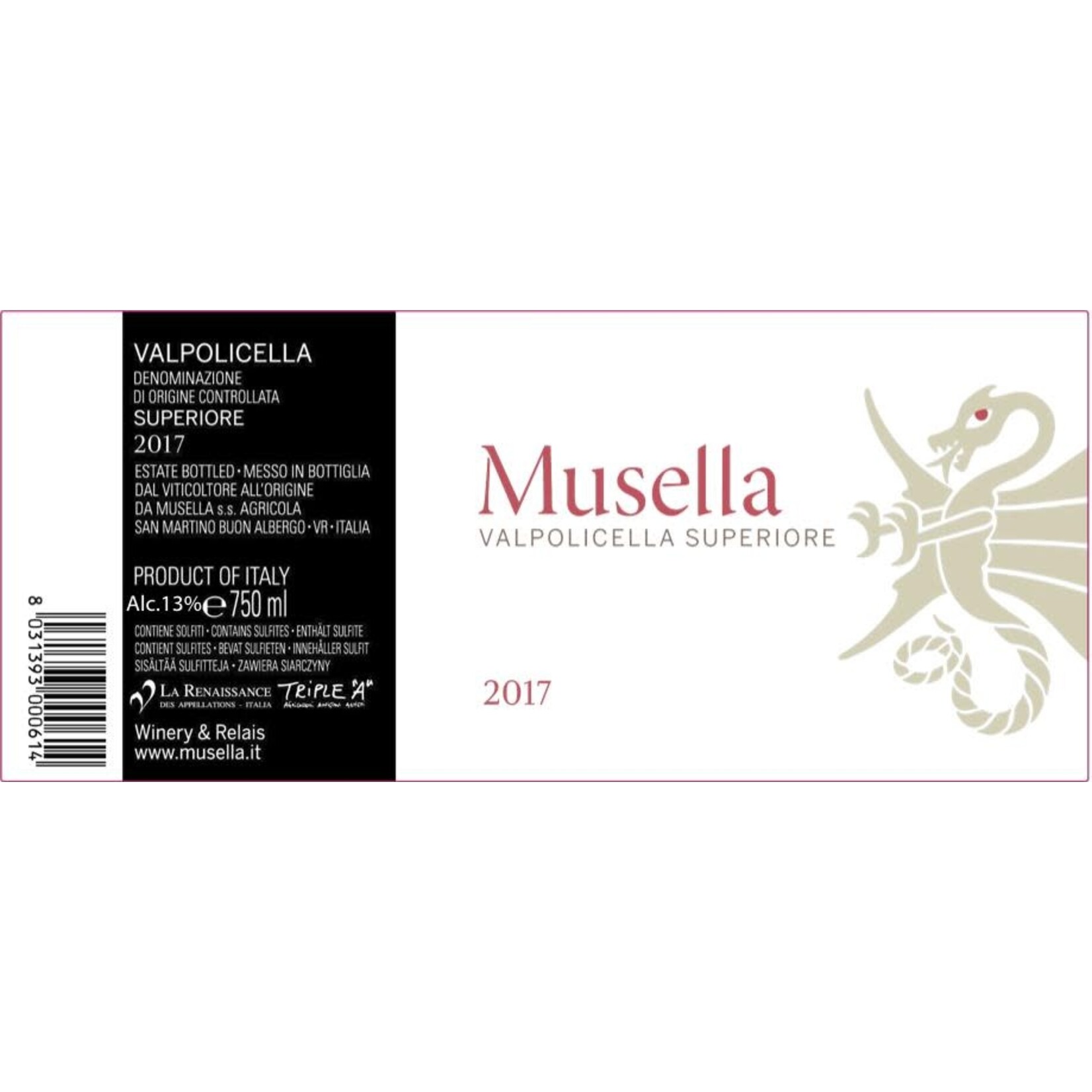 Musella Musella Valpolicella Superiore 2017 Veneto Italy