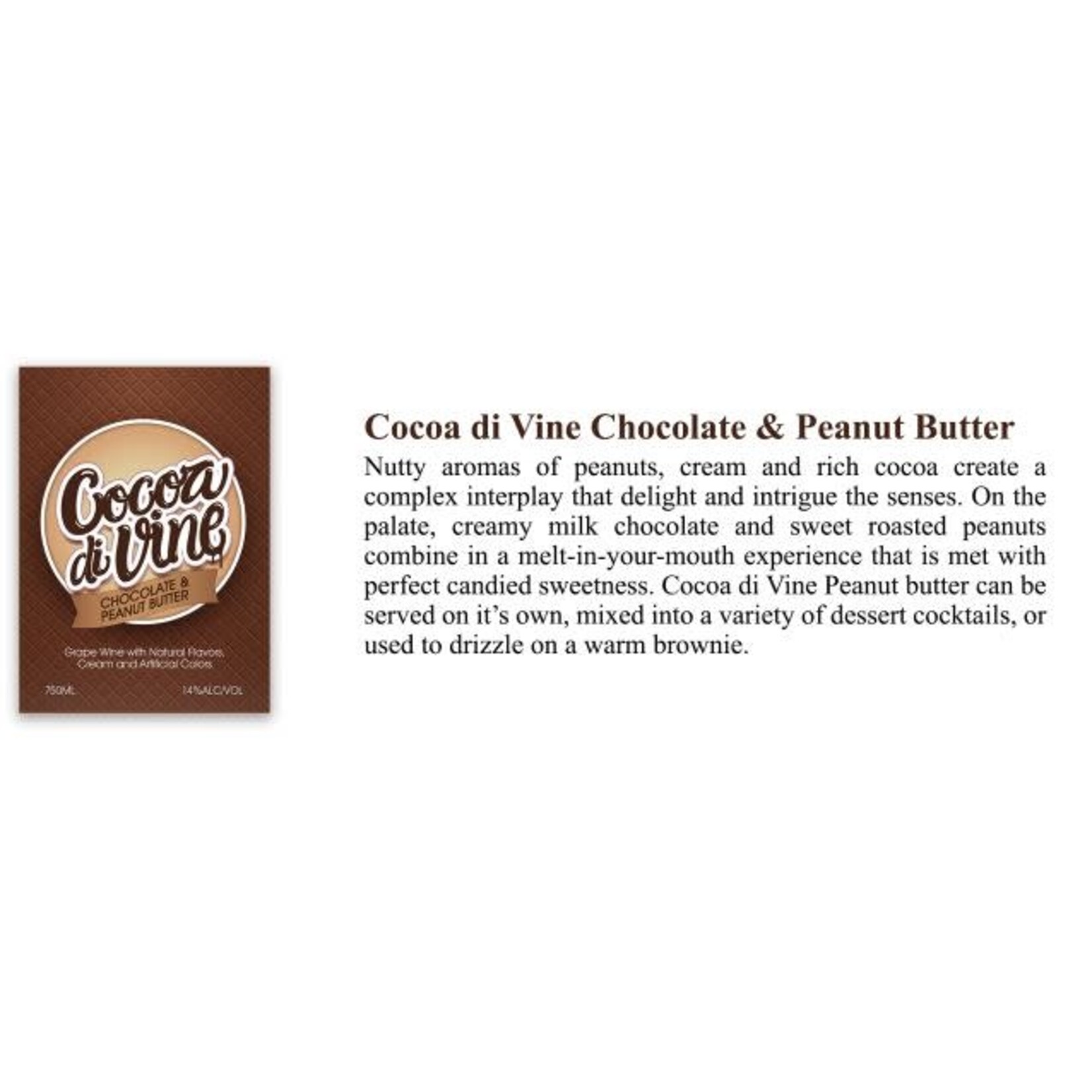 Cocoa di Vine Cocoa di Vine Chocolate and Peanut Butter Grape Wine 14% ABV